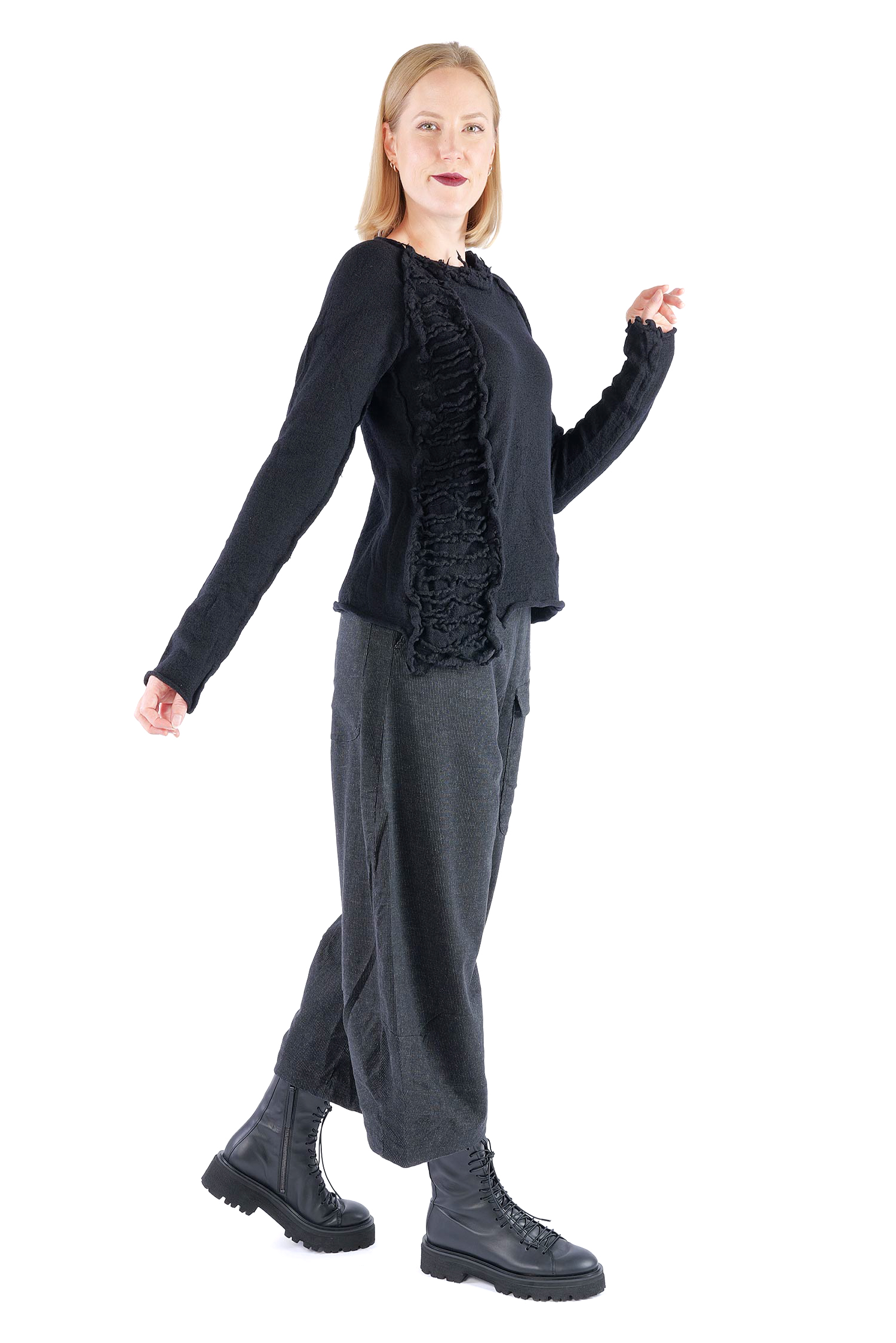 Dekorativer Wollpullover - Schwarz - 2262680705