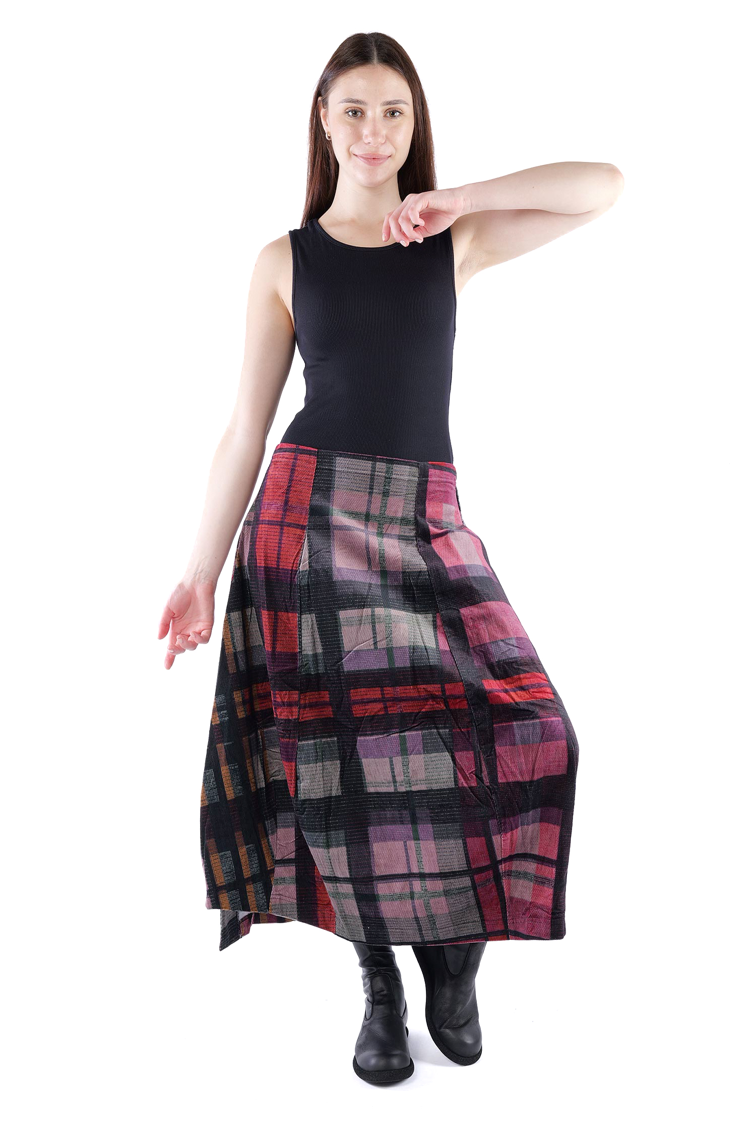 Feincord Rock - Check multicolor - 2263230305