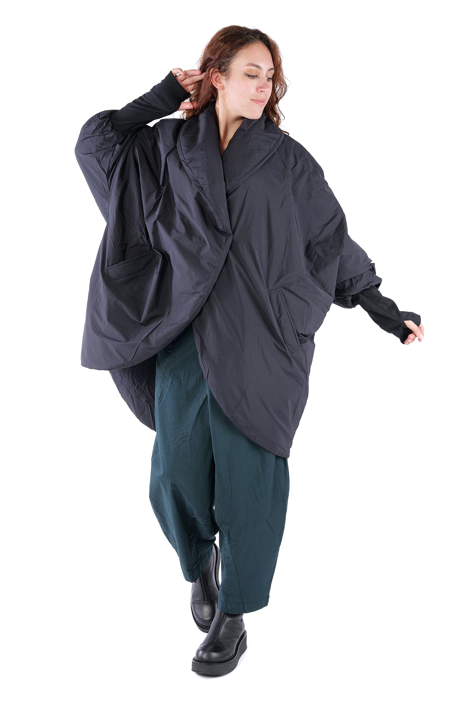 Oversize Wintermantel - Schwarz - SX115