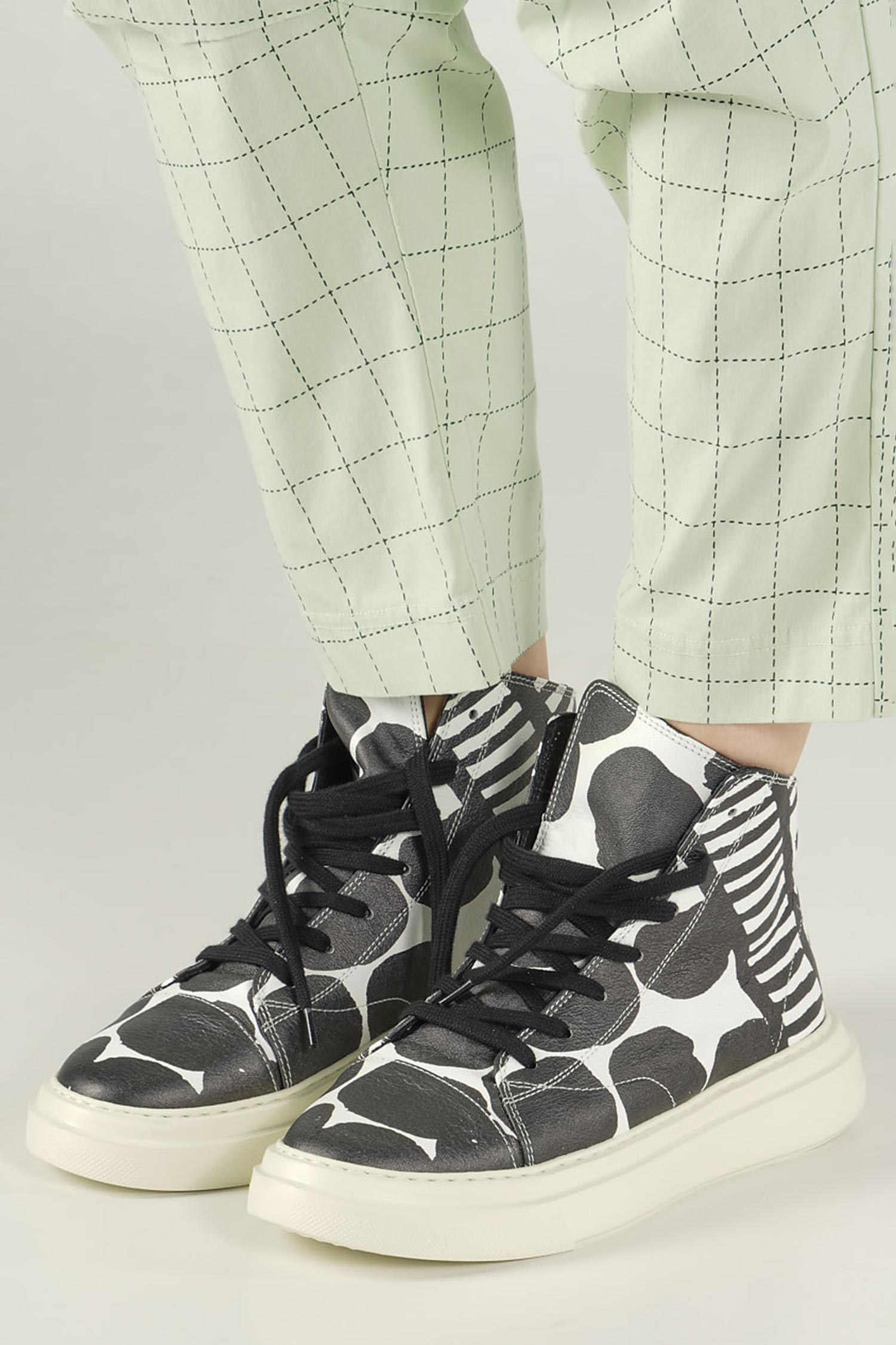 Leder Sneaker - Offwhite print - 1263985203
