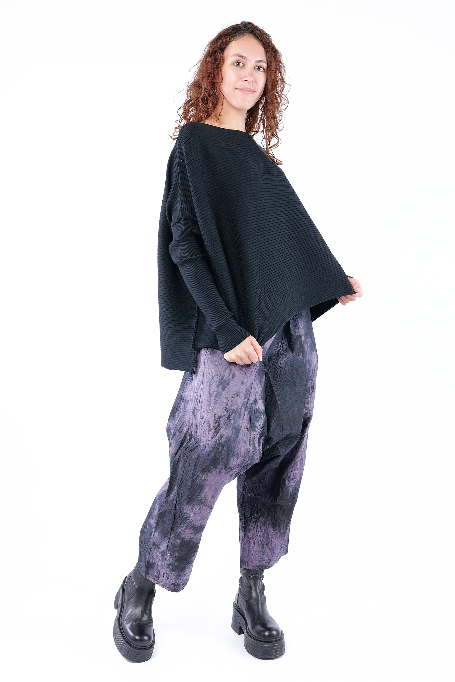 Oversize Strickpullover - Schwarz - 26.2-KHG444