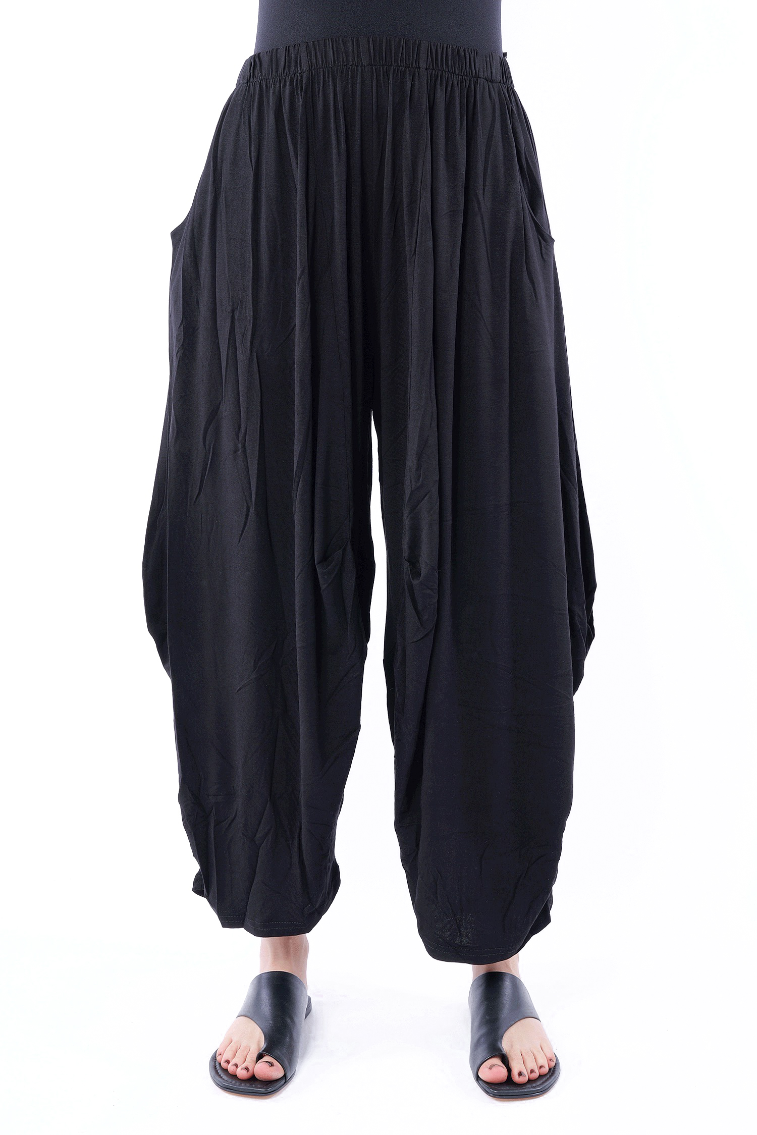 Tulpige Jerseyhose - Schwarz - 25036