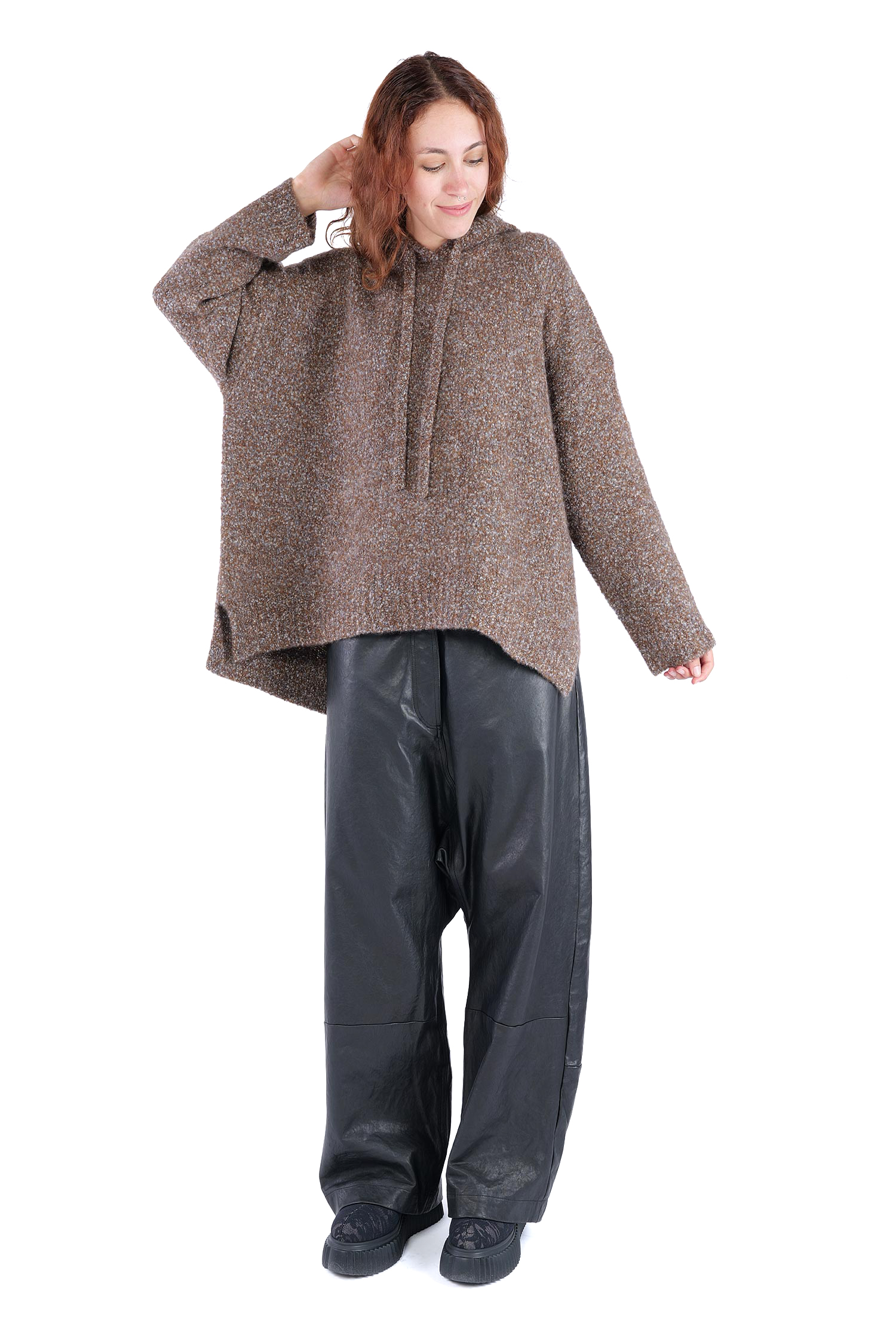 Bouclé Hoodie - Raven - 26146