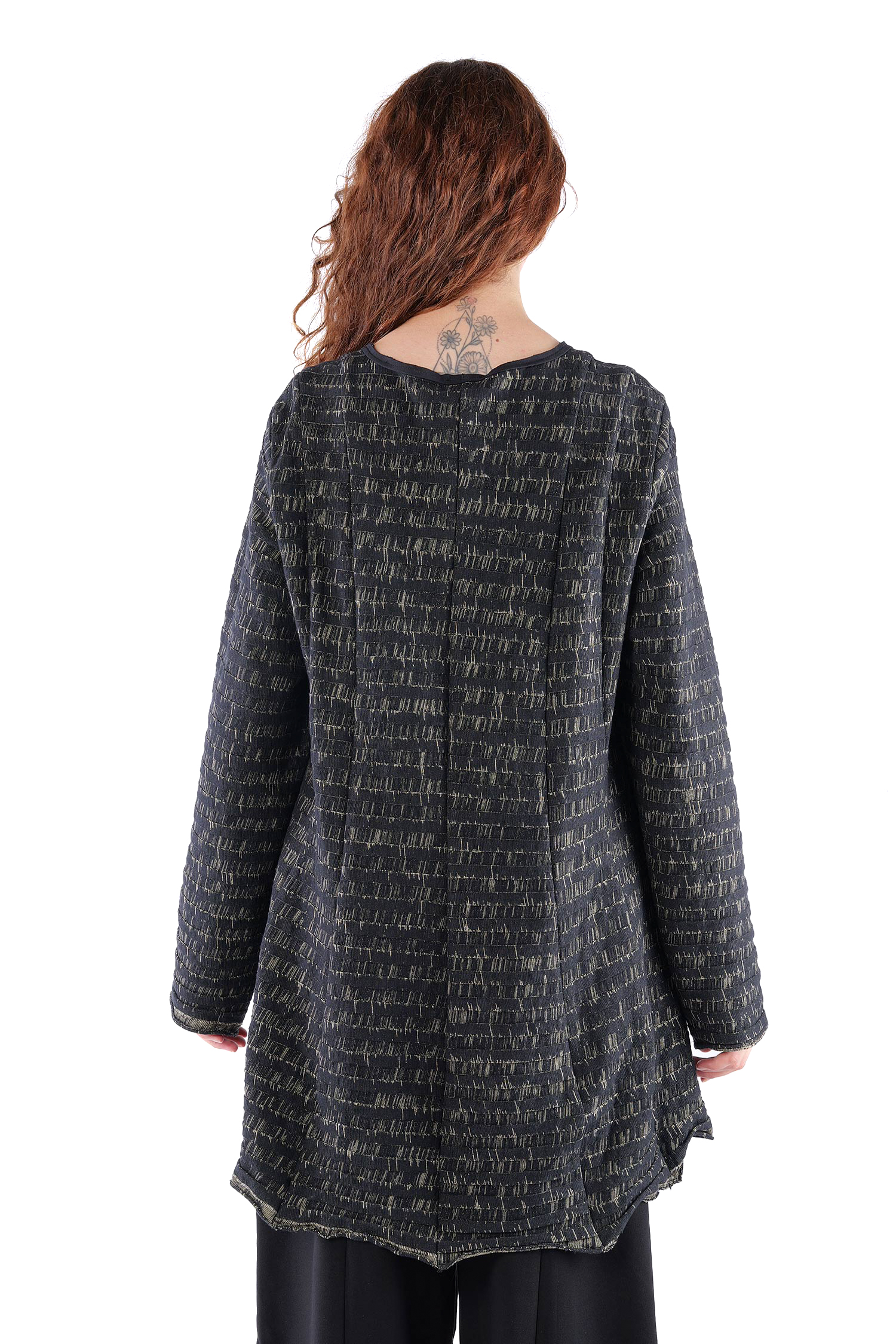 Stricktunika - Black melange - X9076-X