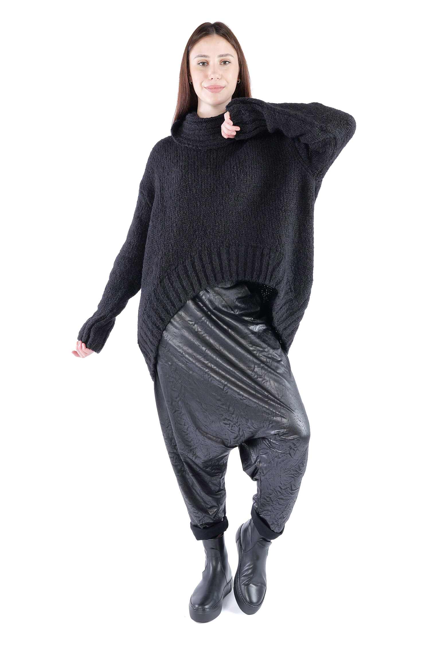 Oversize Strickpullover - Schwarz - Frantic