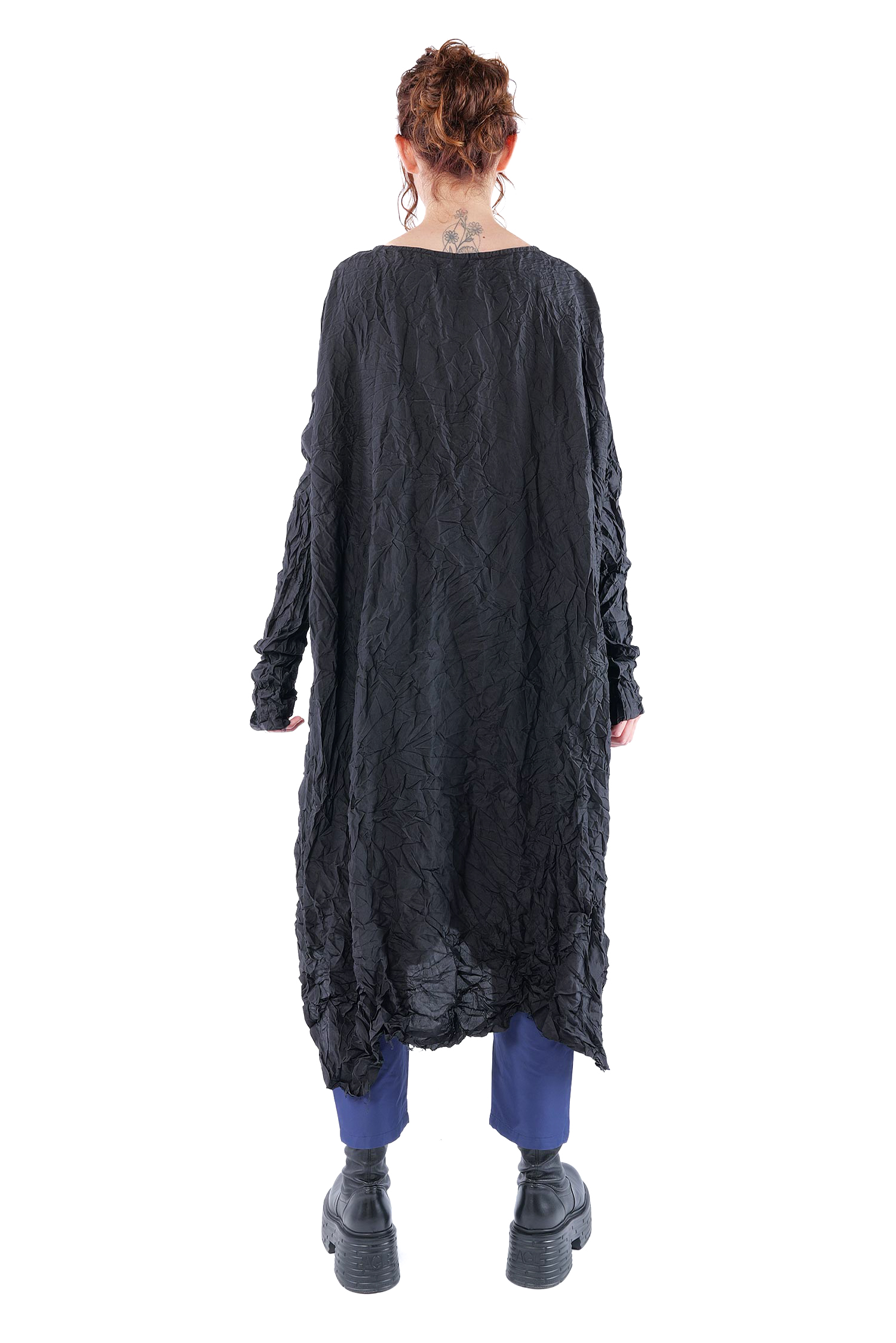 Oversize Seidenkleid - Schwarz - Ellastik