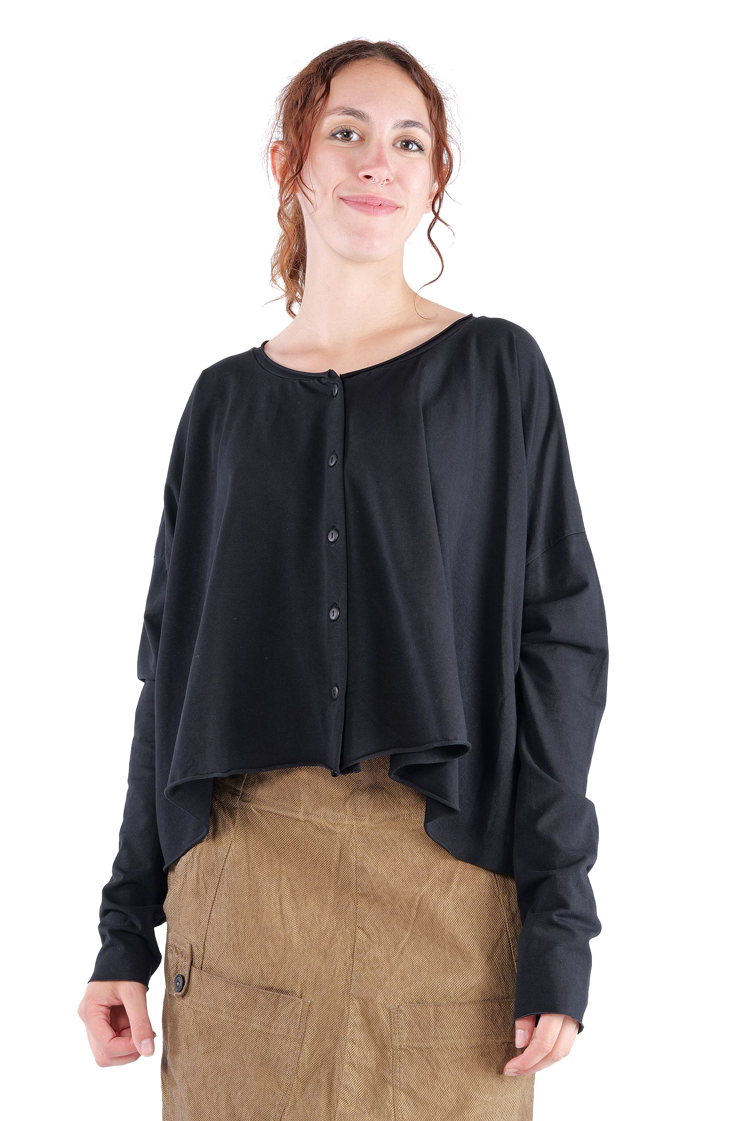 Oversize jersey jacket - Black - Soulviel