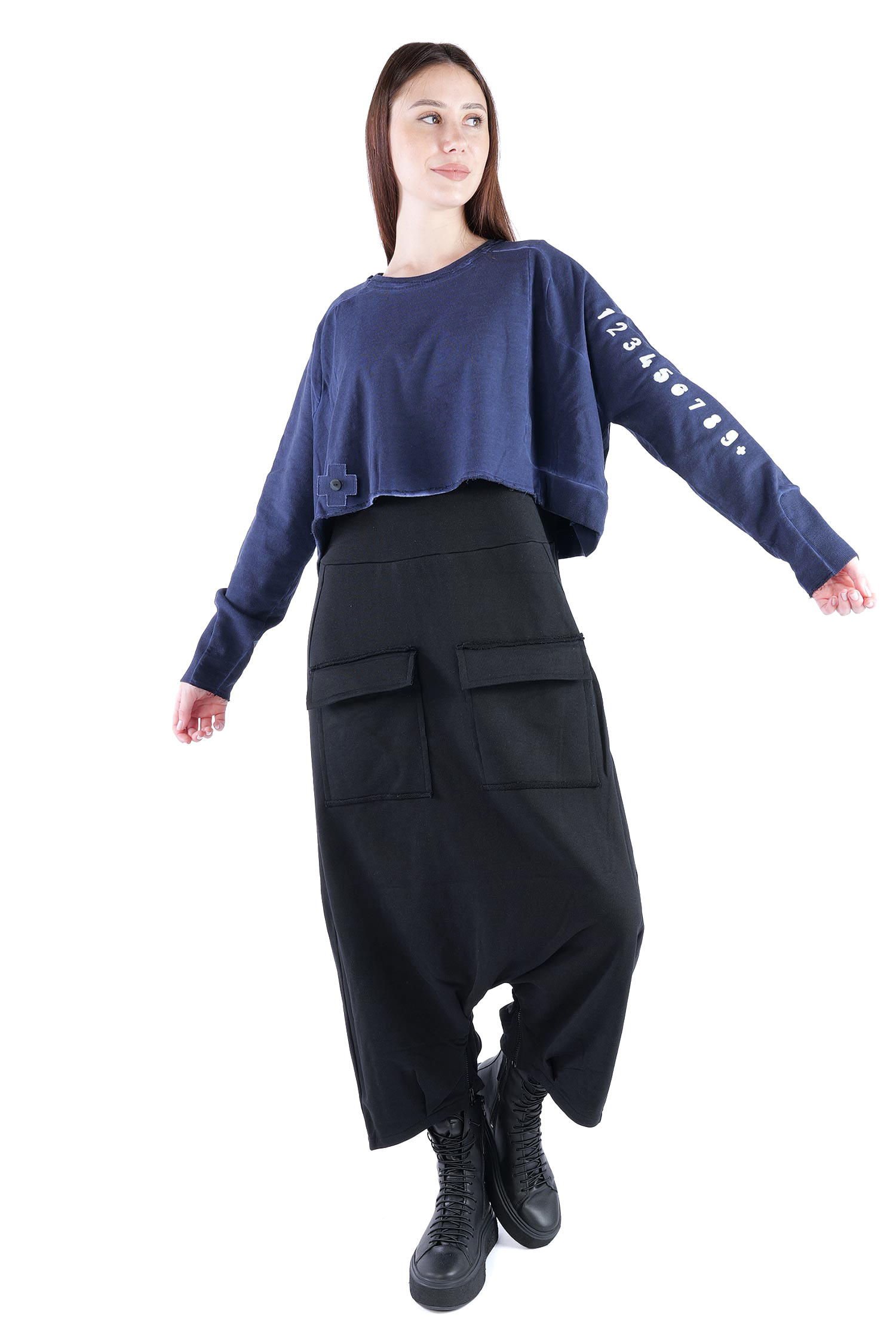 Kurzer Sweatpullover - Ocean print - 2137