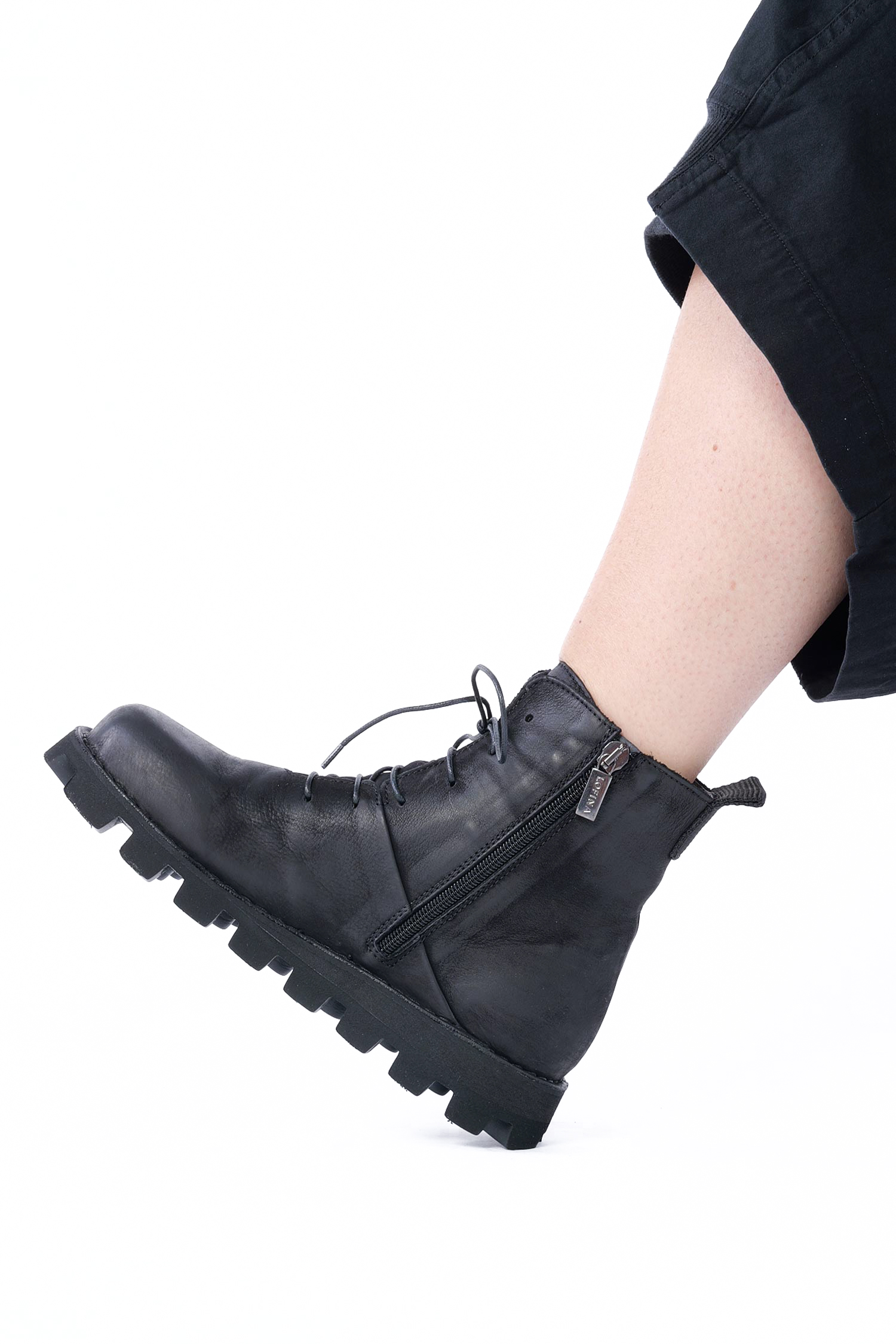 Leder Boots - Schwarz - 9231
