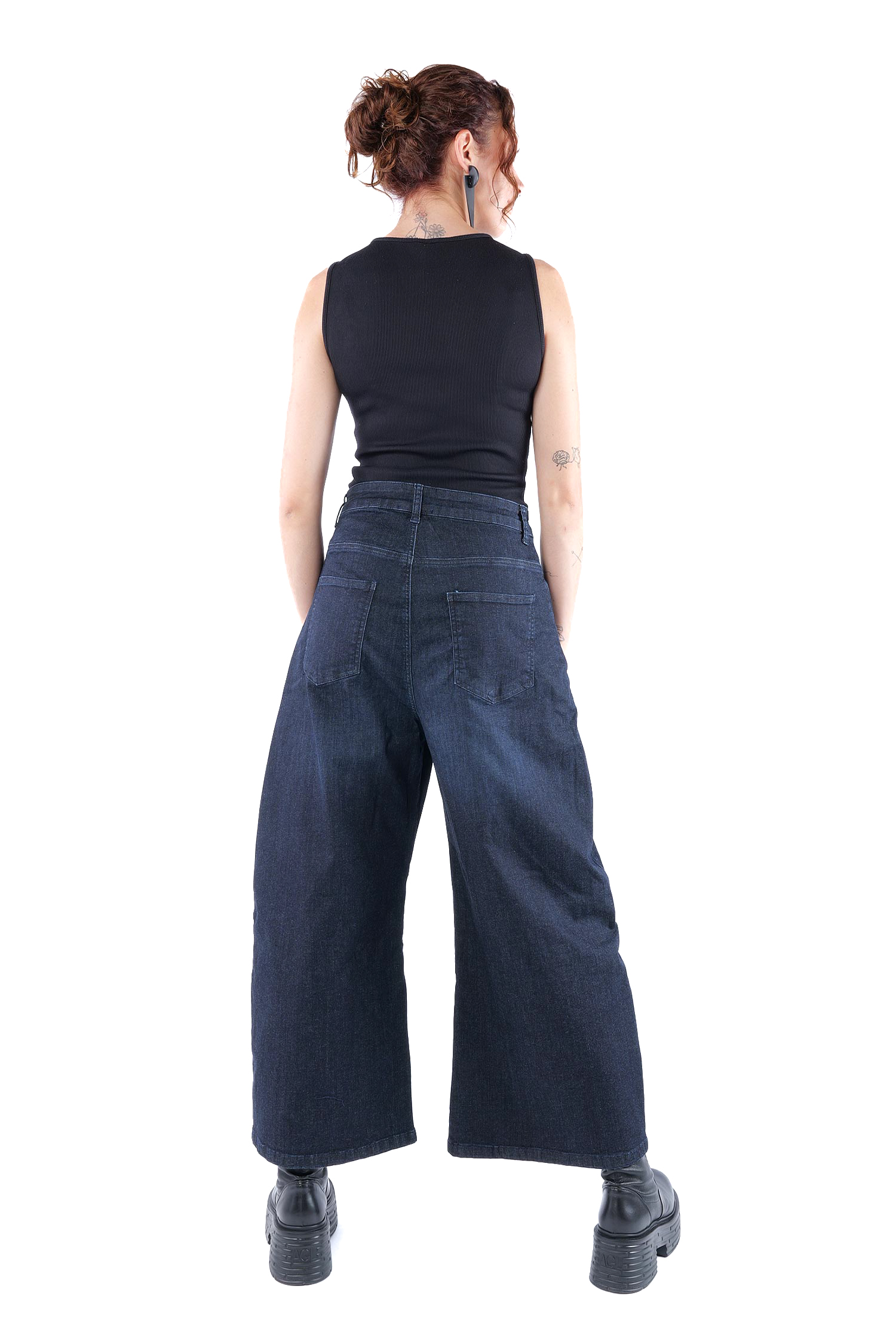 Weite Stretch-Jeans - Darkblue - 10020