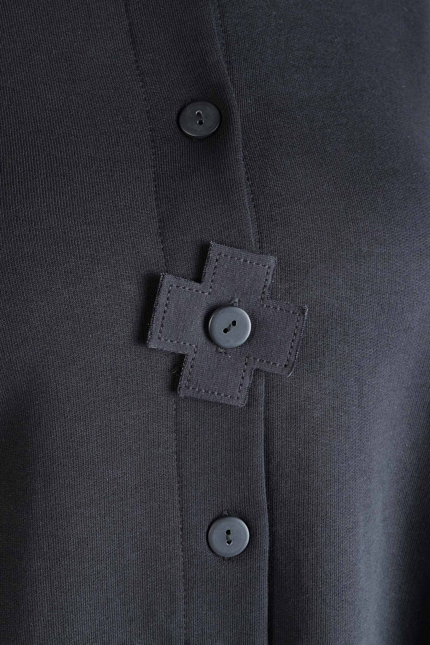 Sweat Mantel-Kleid - Schwarz - 2124