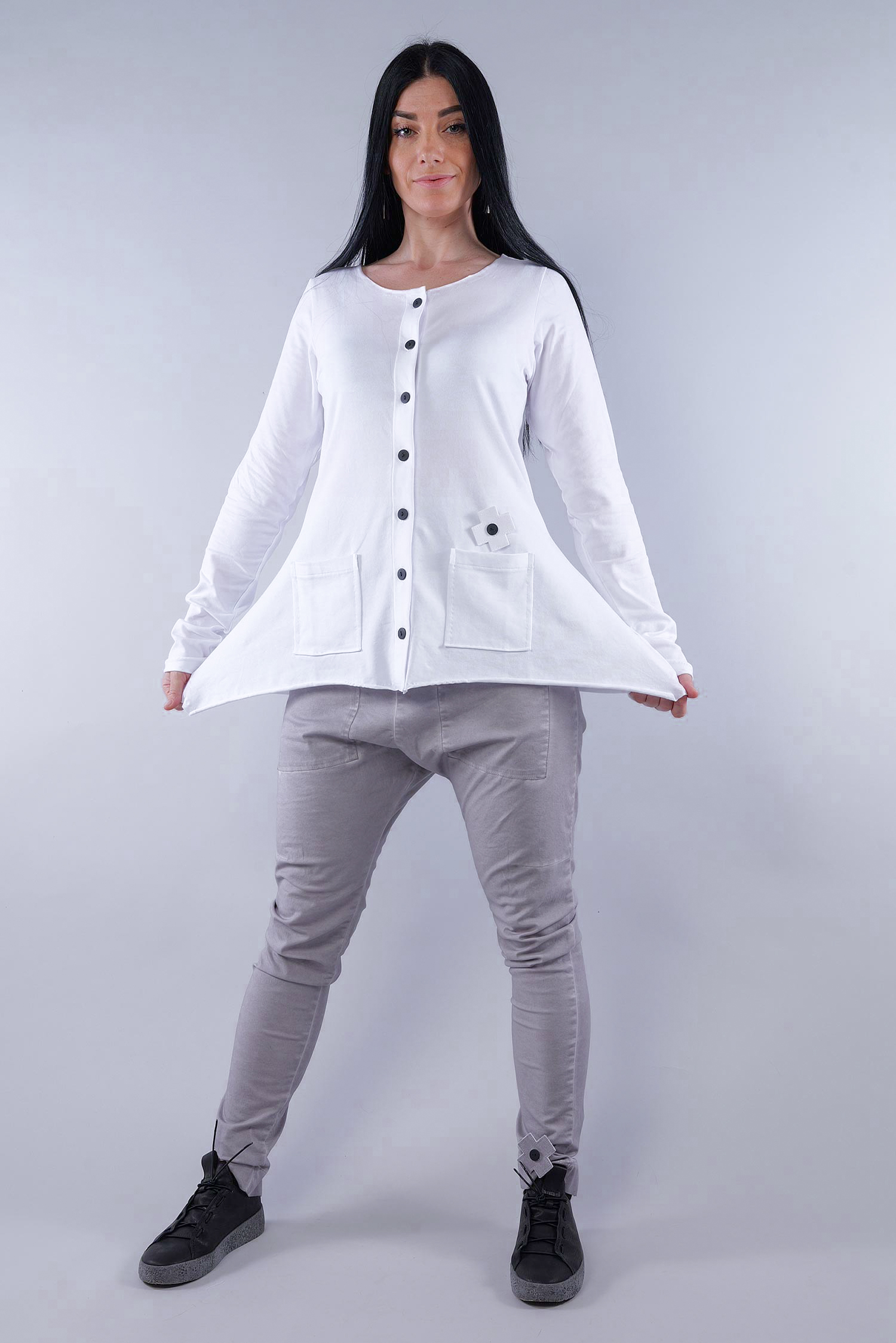 A-line blouse / jacket - White - 5082