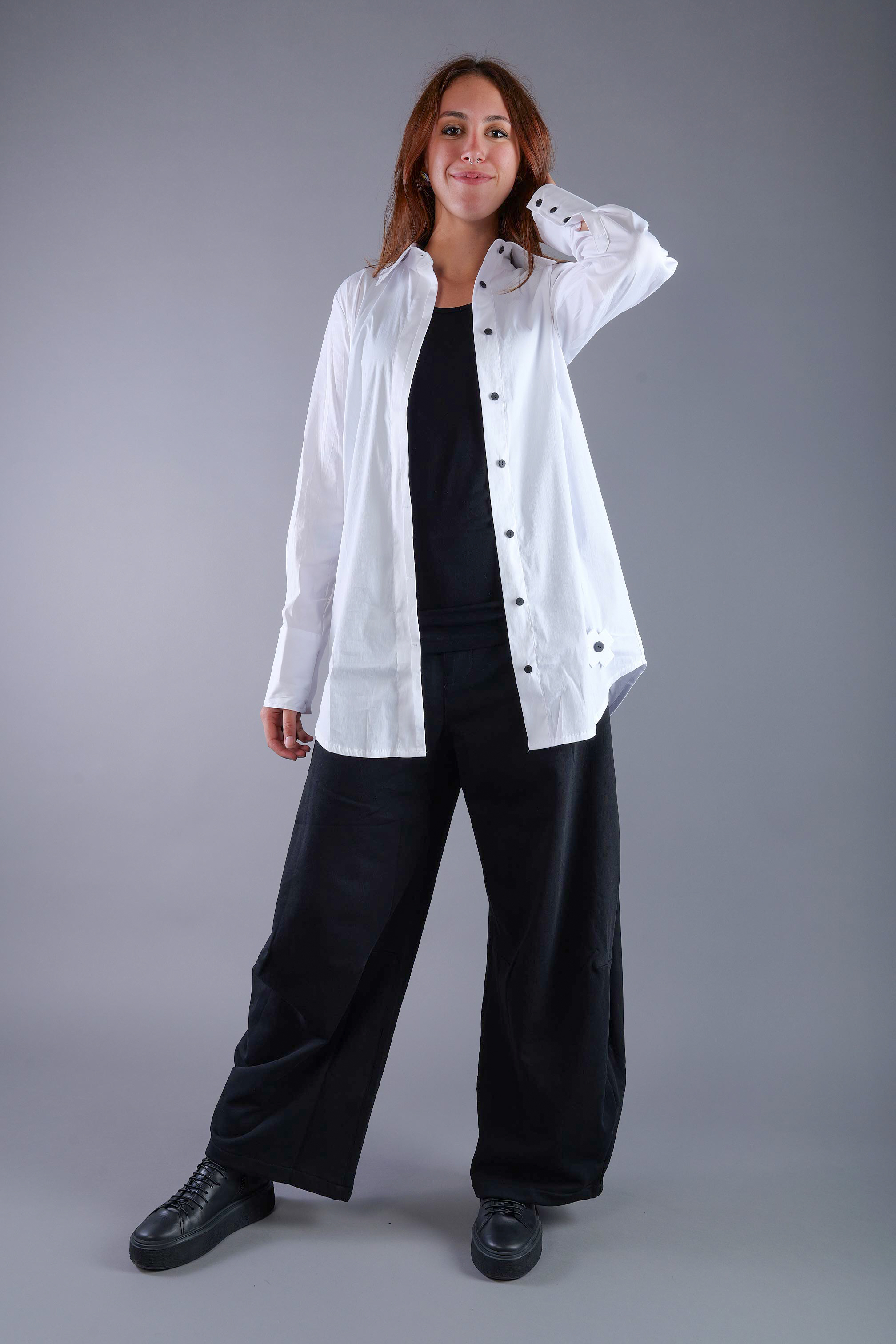 Stretchbluse - White - 4033