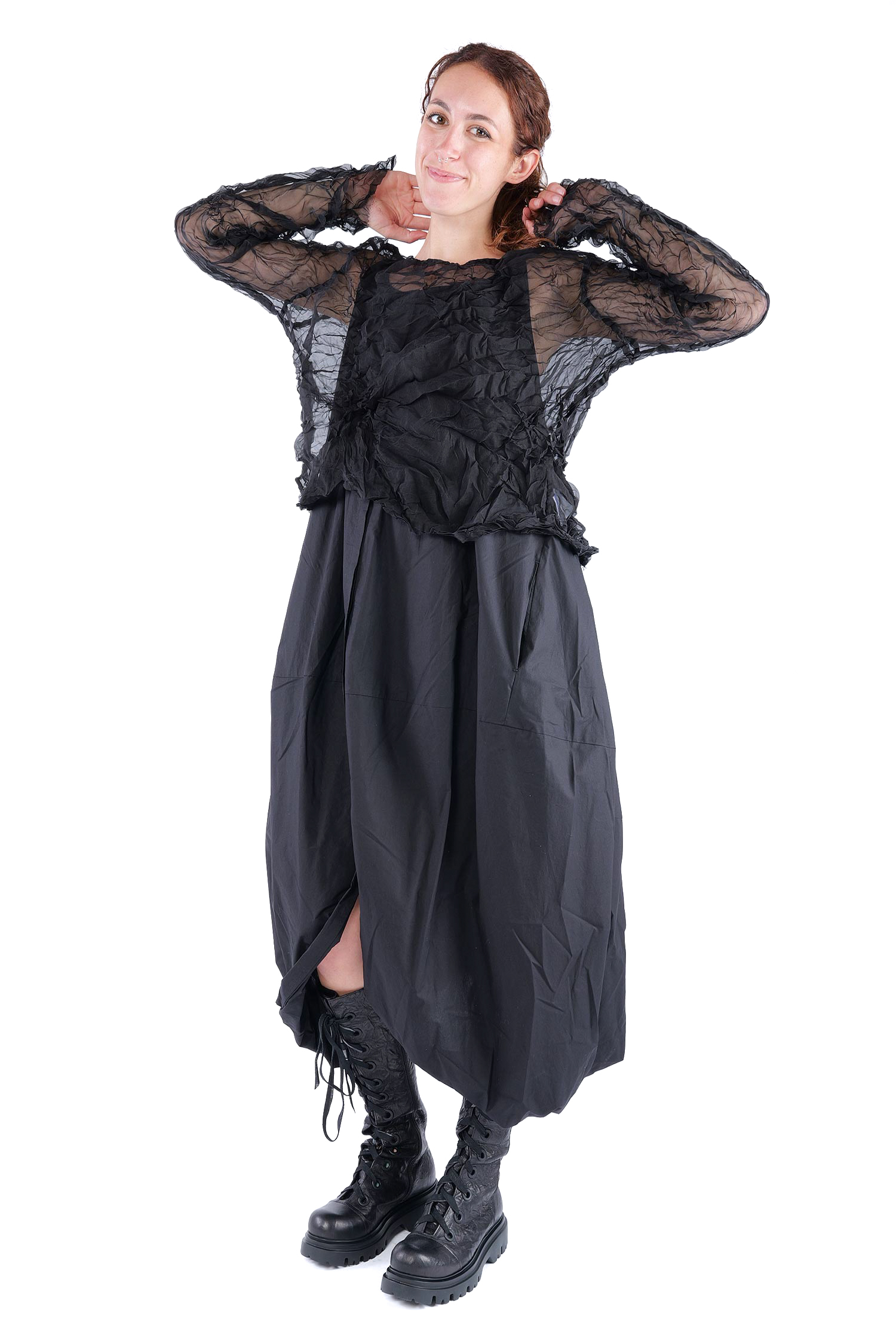 Silk pullover - Black - Raumrein