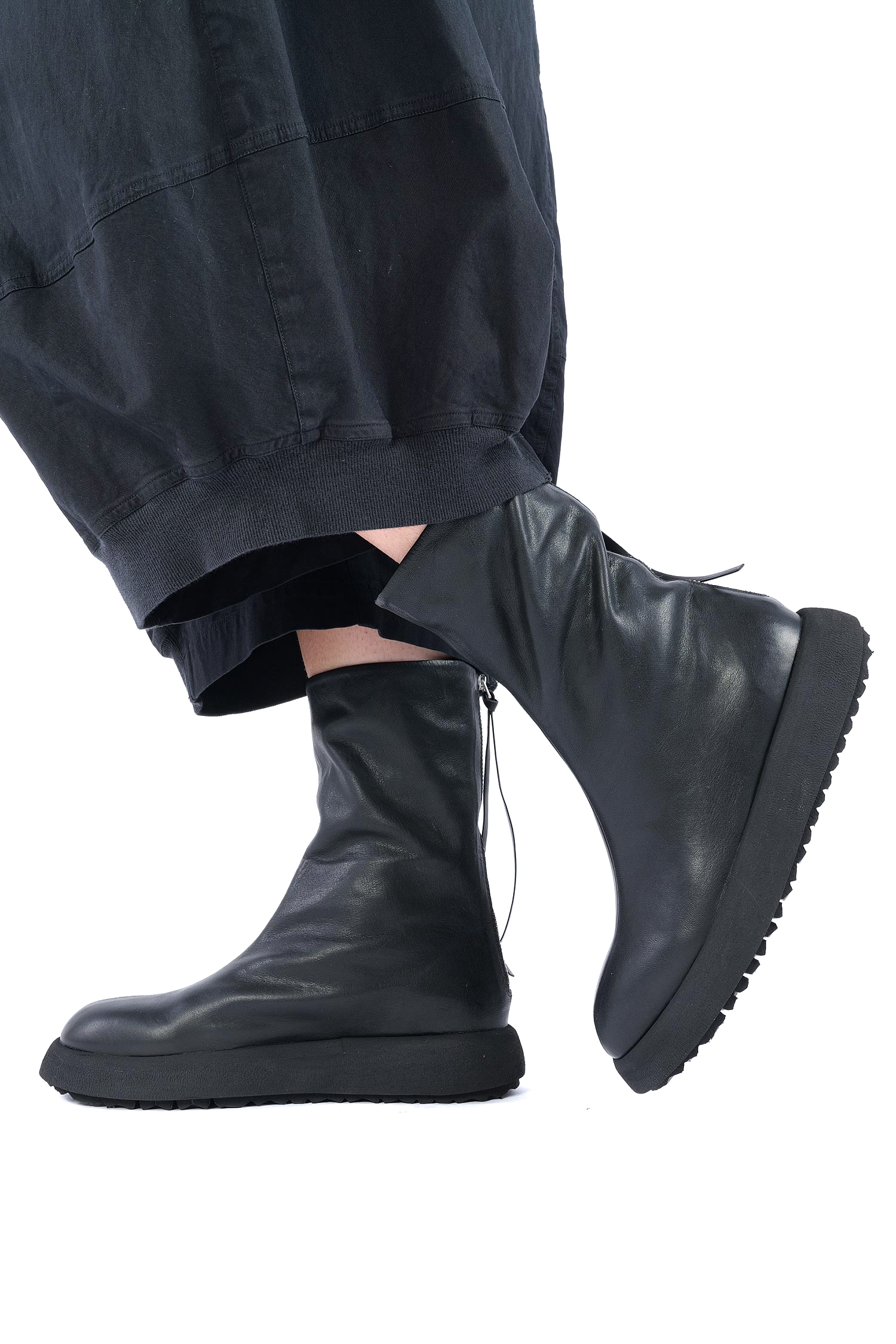 Plateau Lederstiefel - Schwarz - Milestone
