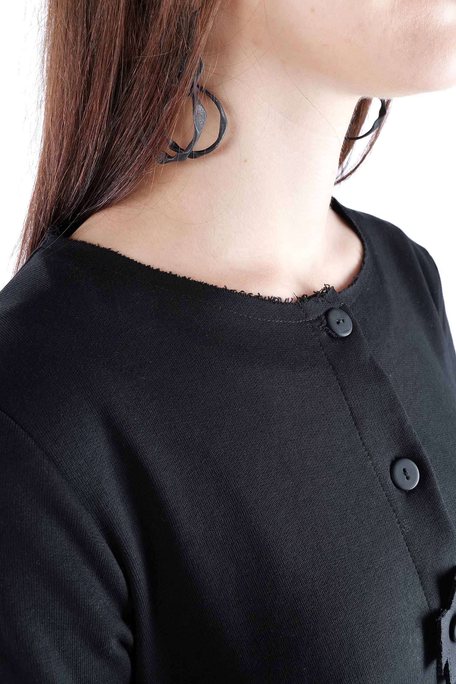 Sweat Mantel-Kleid - Schwarz - 2124