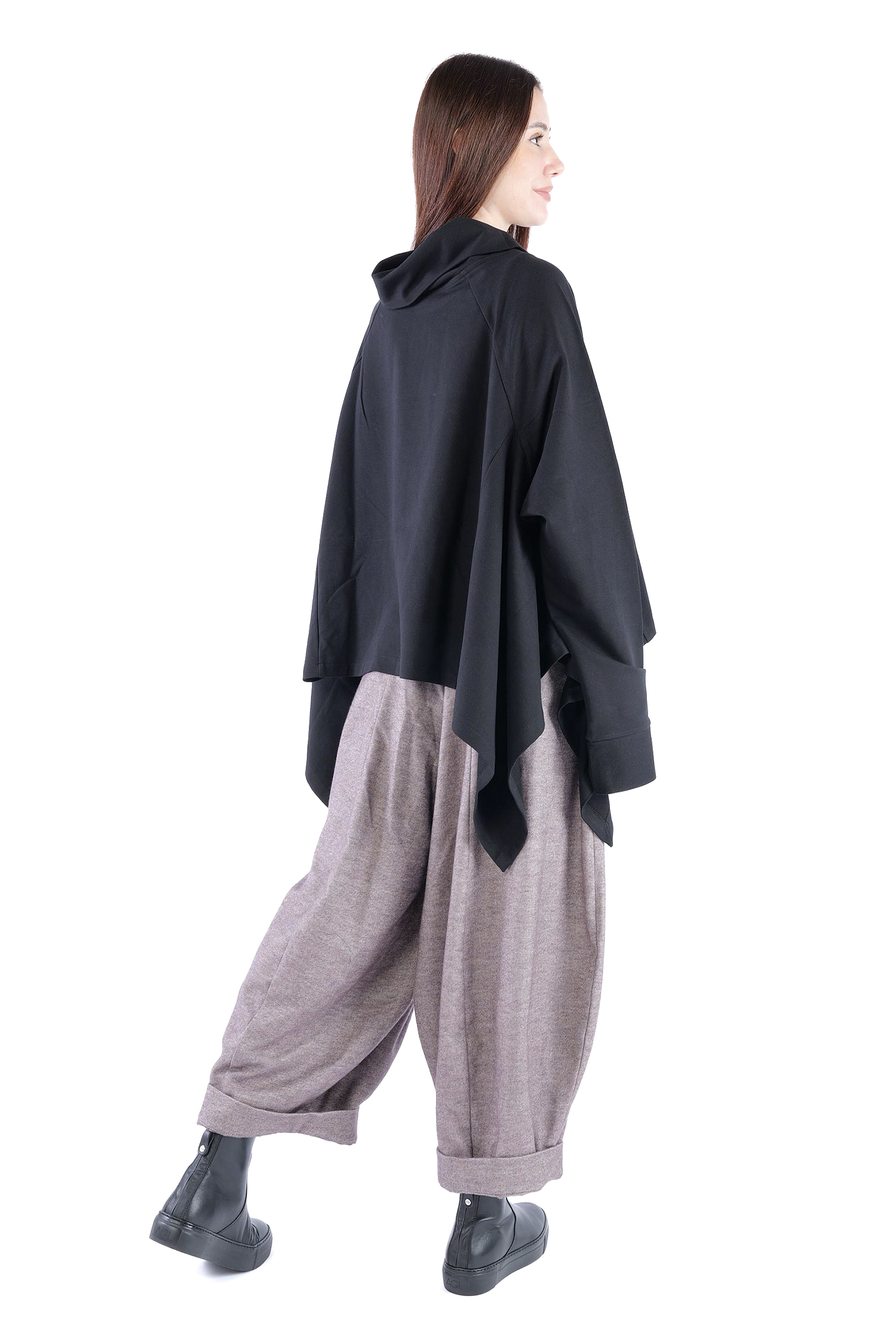 Asymmetrischer Pullover - Schwarz - 26.2-KHF112