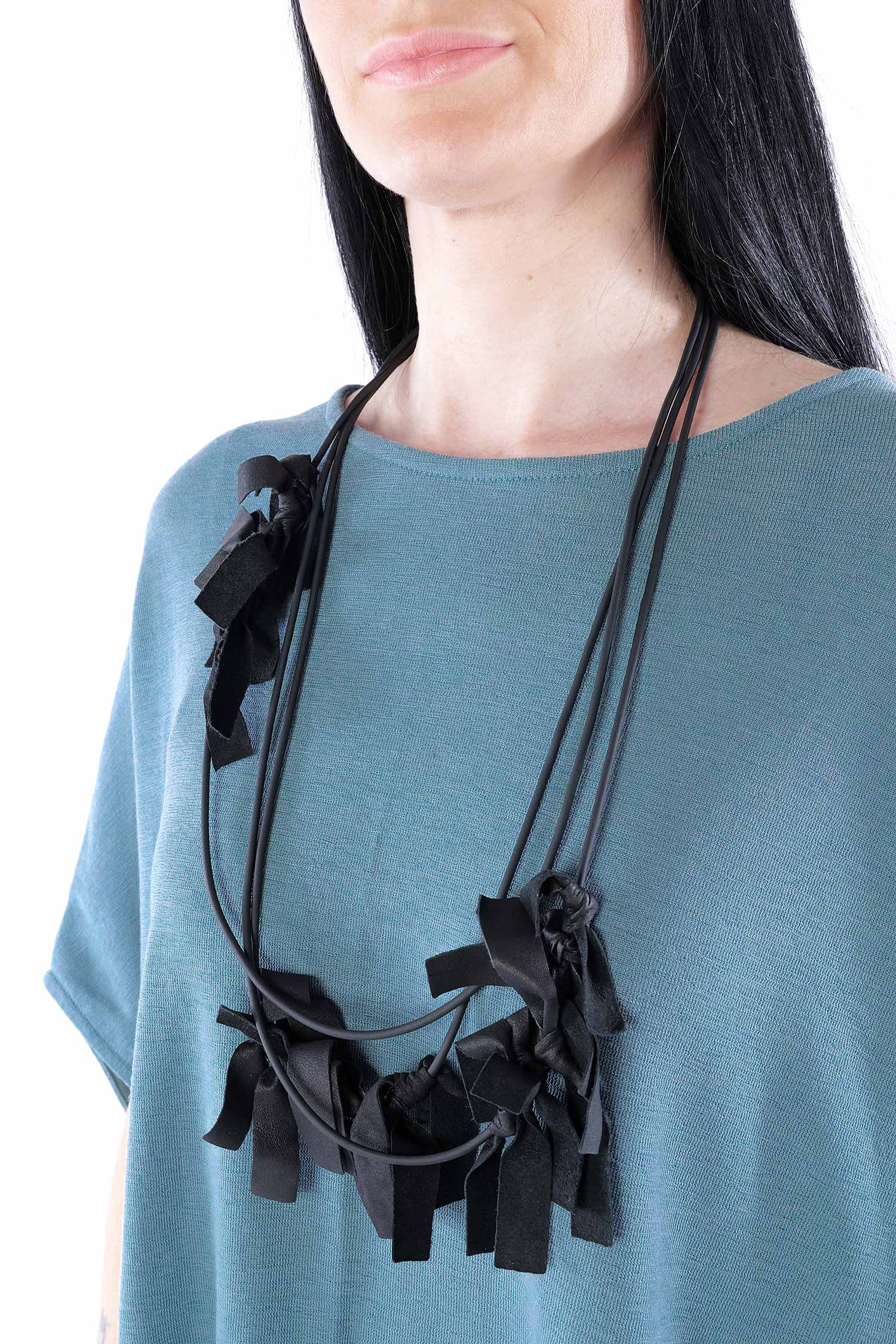 Kette mit Leder - Schwarz - A.Morris