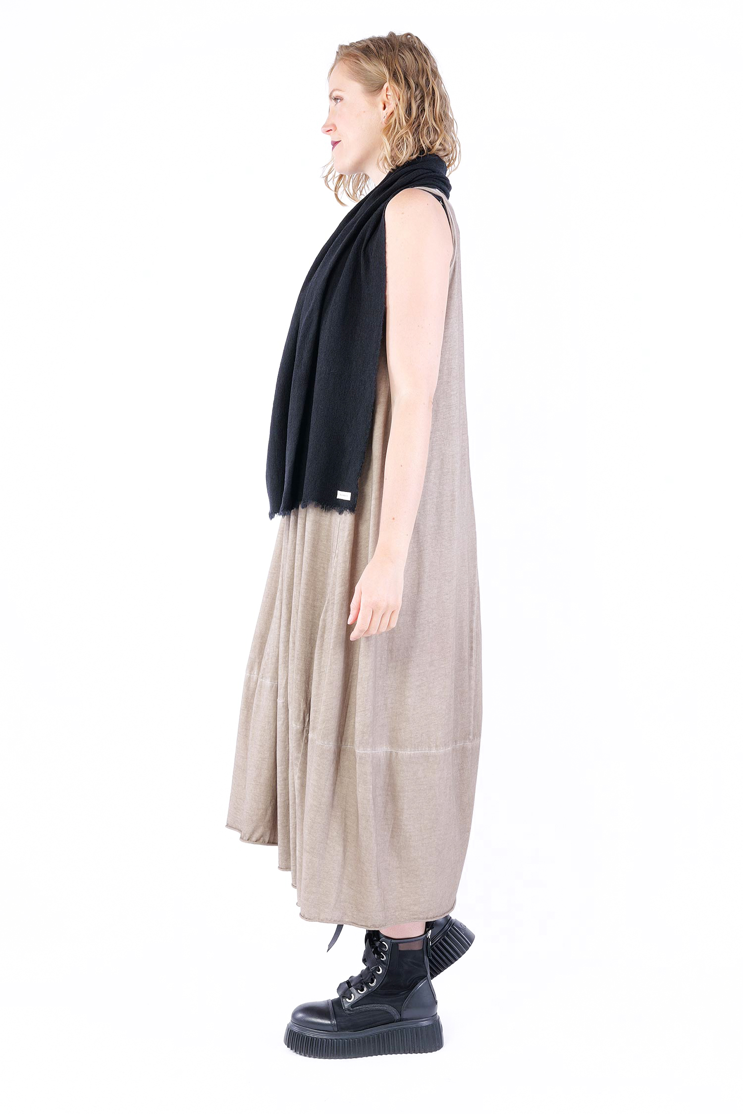 Merino poncho - Black - 1001