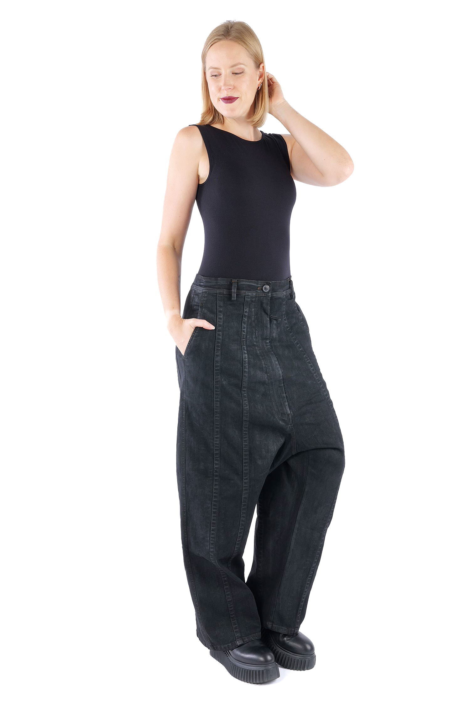 Weite Hose - Black gloss - 2261040126