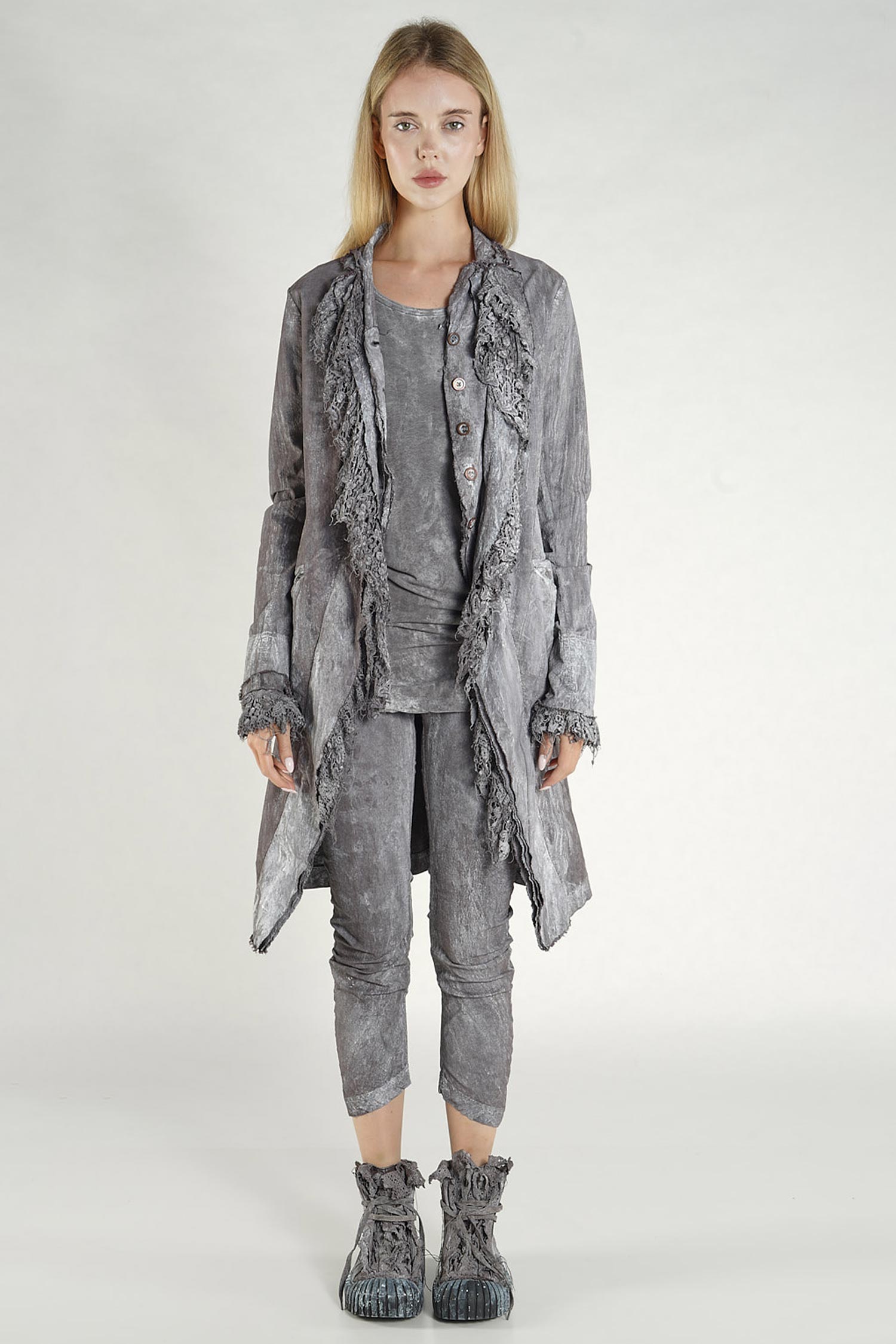 Mantel mit Spitze - Black gloss - 1262241225