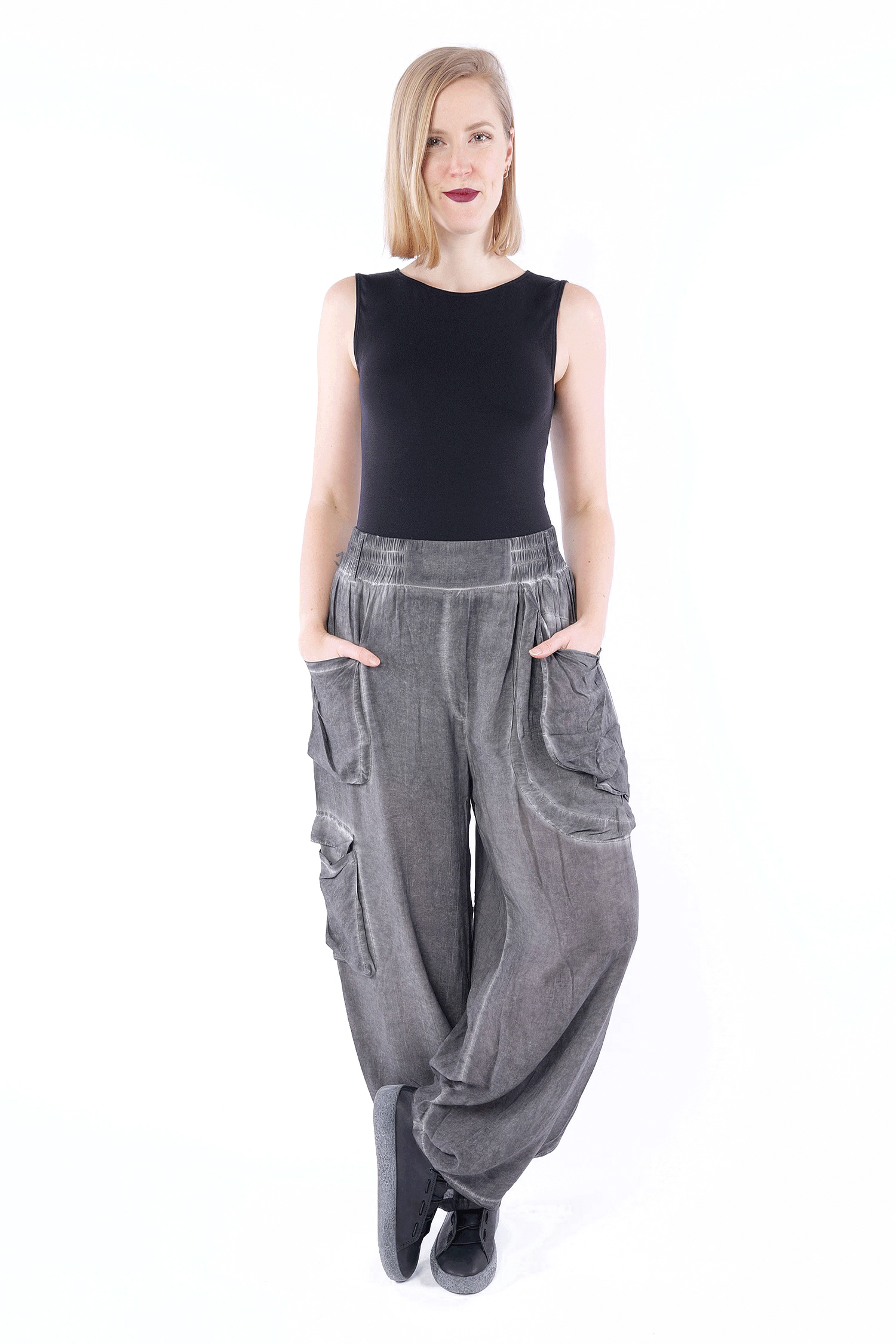 Hose mit Seide - Schwarz - 26056 (2611060056)