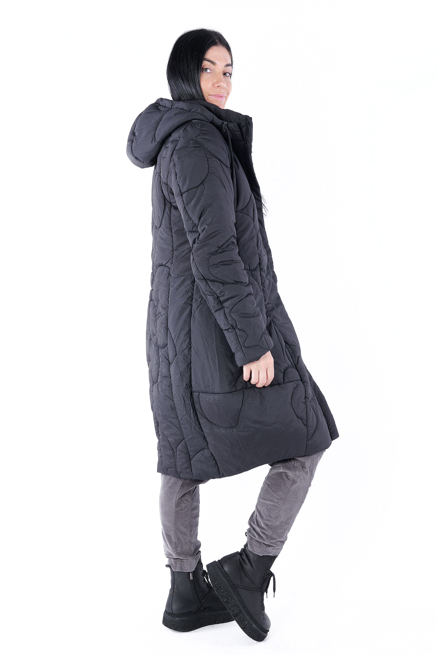 Winter-Steppmantel - Schwarz - 2253191203