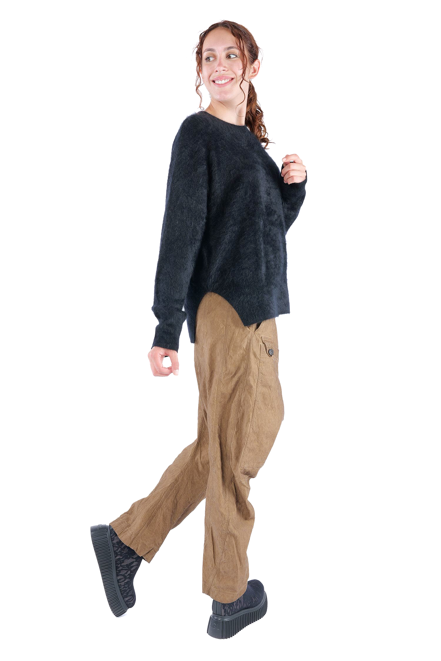 Flauschiger Kaschmir Pullover - Night - 26135