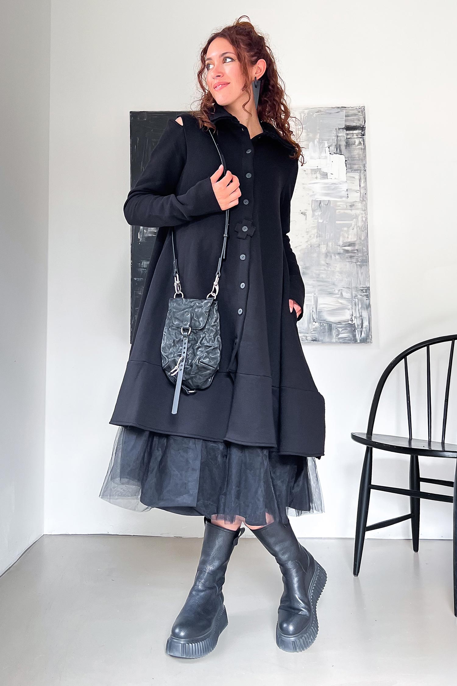 Coat dress - Black - 1158