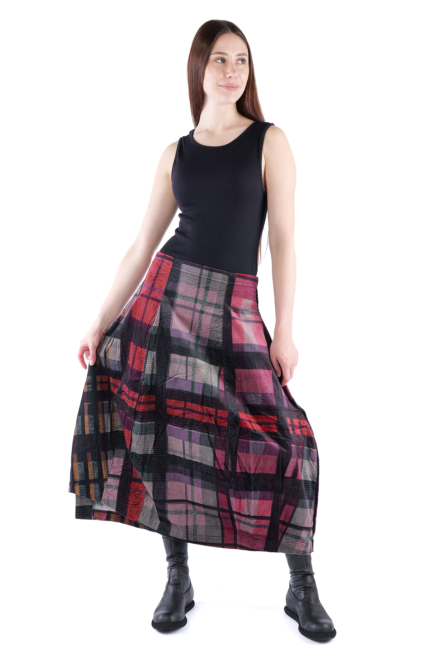 Feincord Rock - Check multicolor - 2263230305