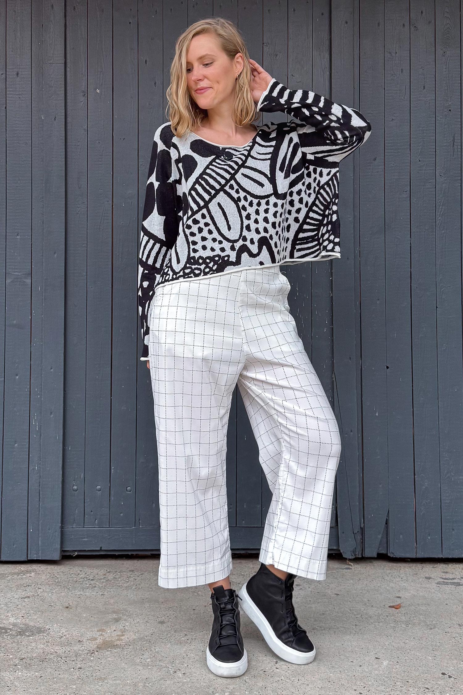 Jacquard Pullover - Black jacquard - 1263410707