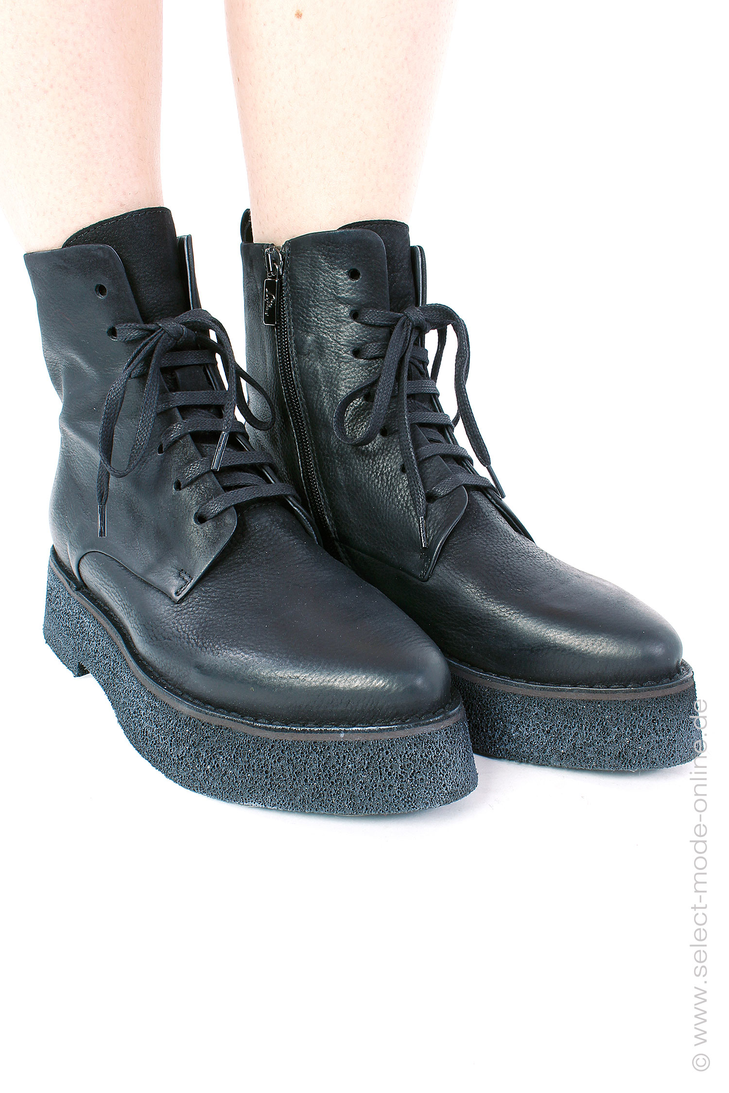 Leder Boots - schwarz - 3184