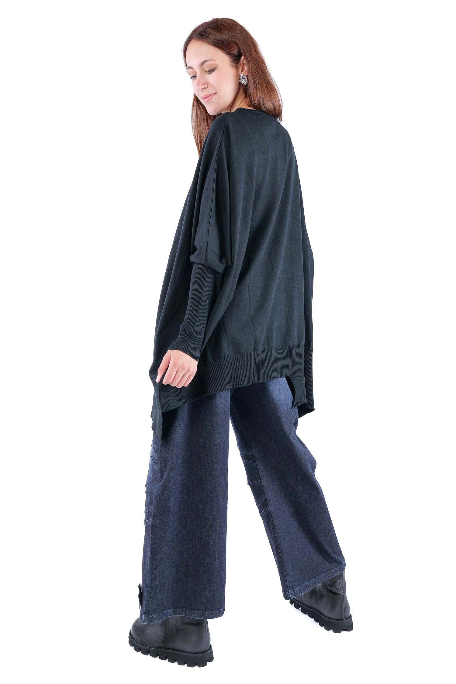 Oversize Strickpullover - Schwarz - 26.2-KHG445