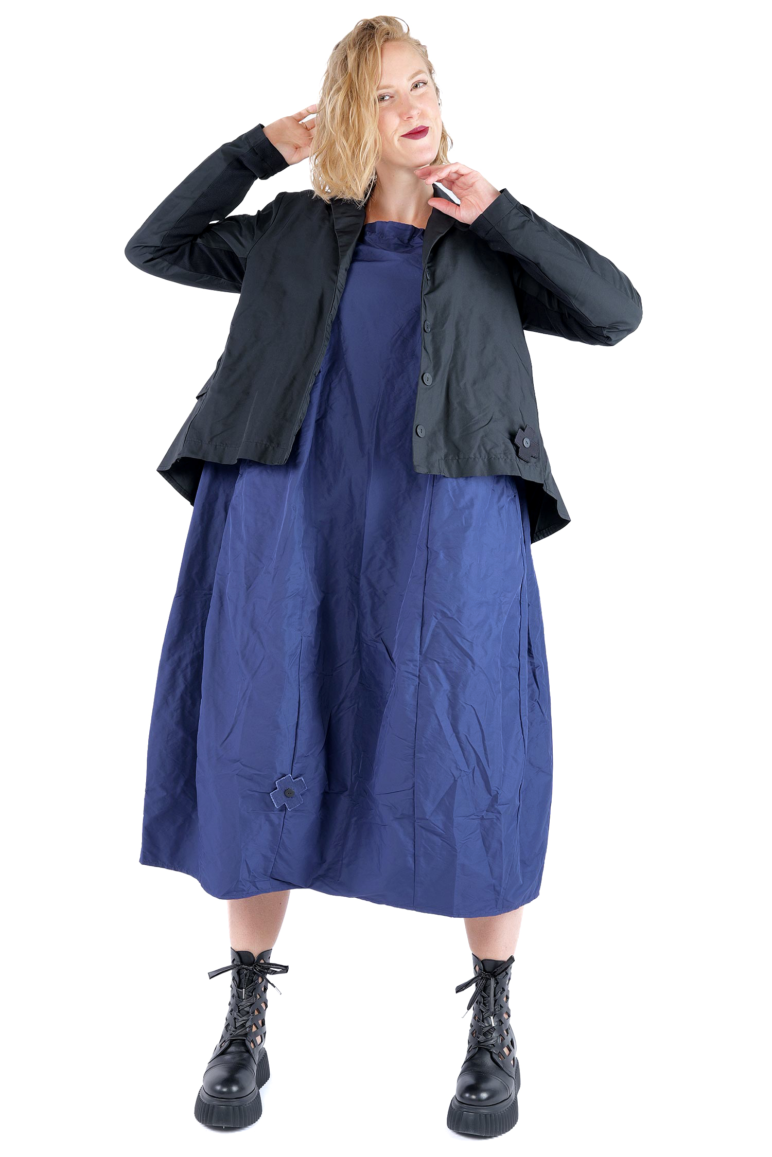 Taftjacke - Schwarz - 8079