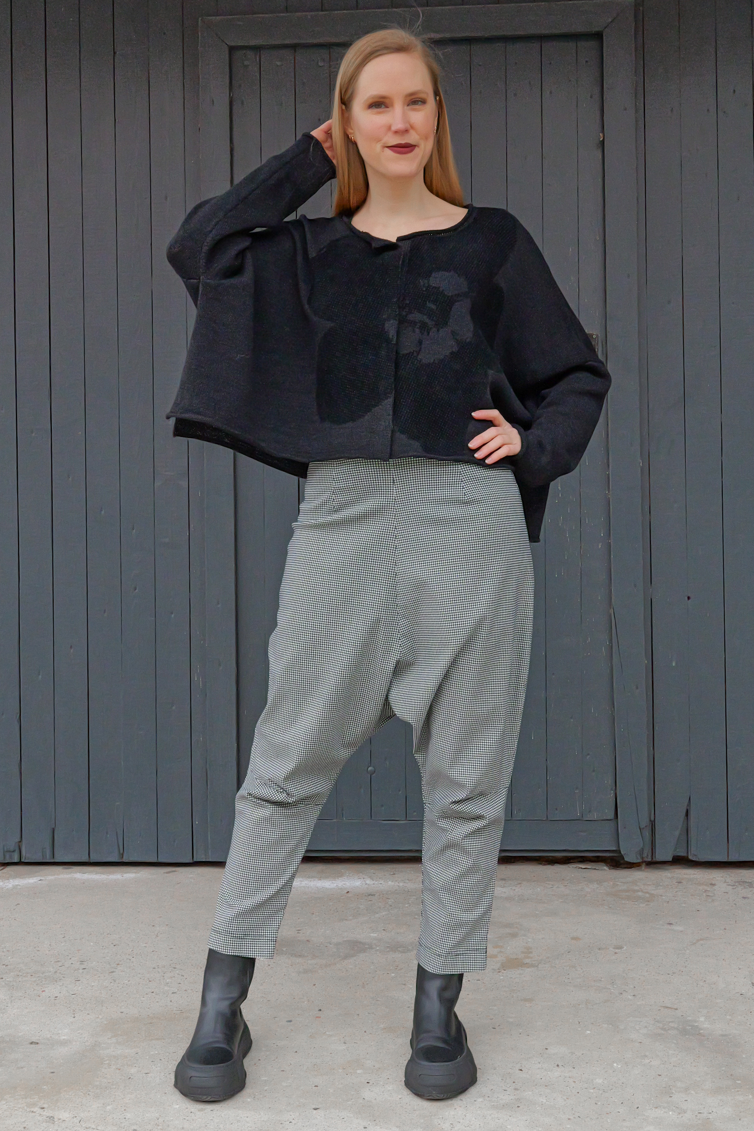 Grobstrick Jacke - Black blackflock - 2253727107