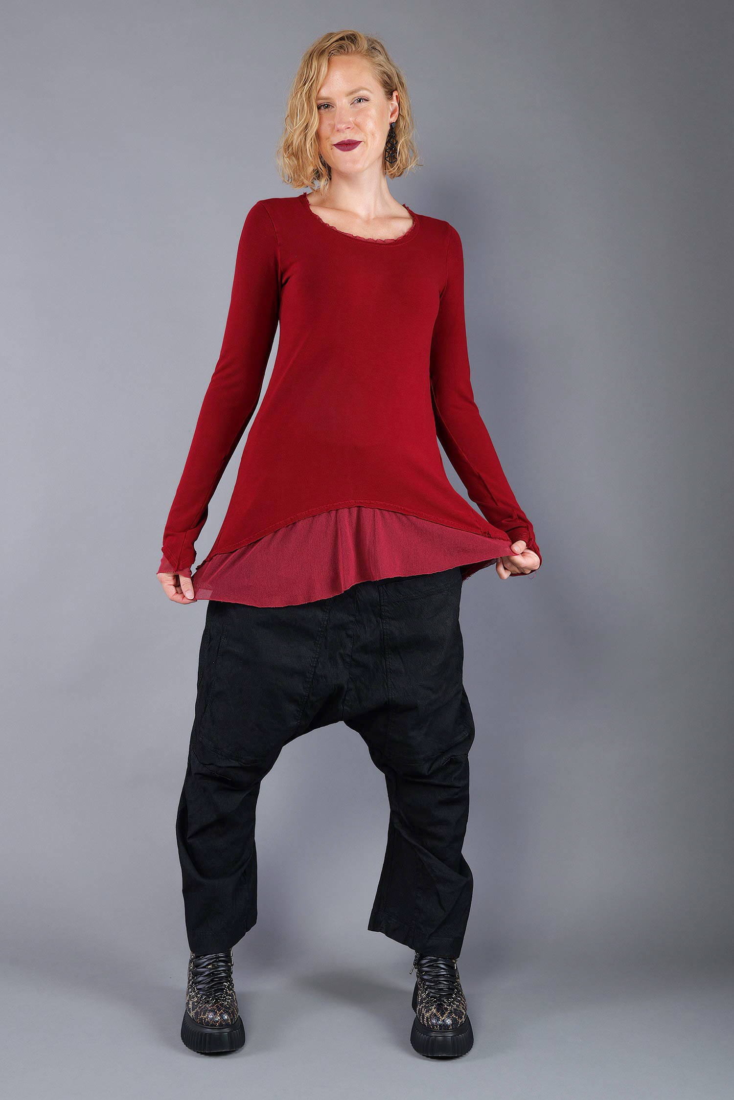 Longsleeve mit Tüll - Lava - 2263510501