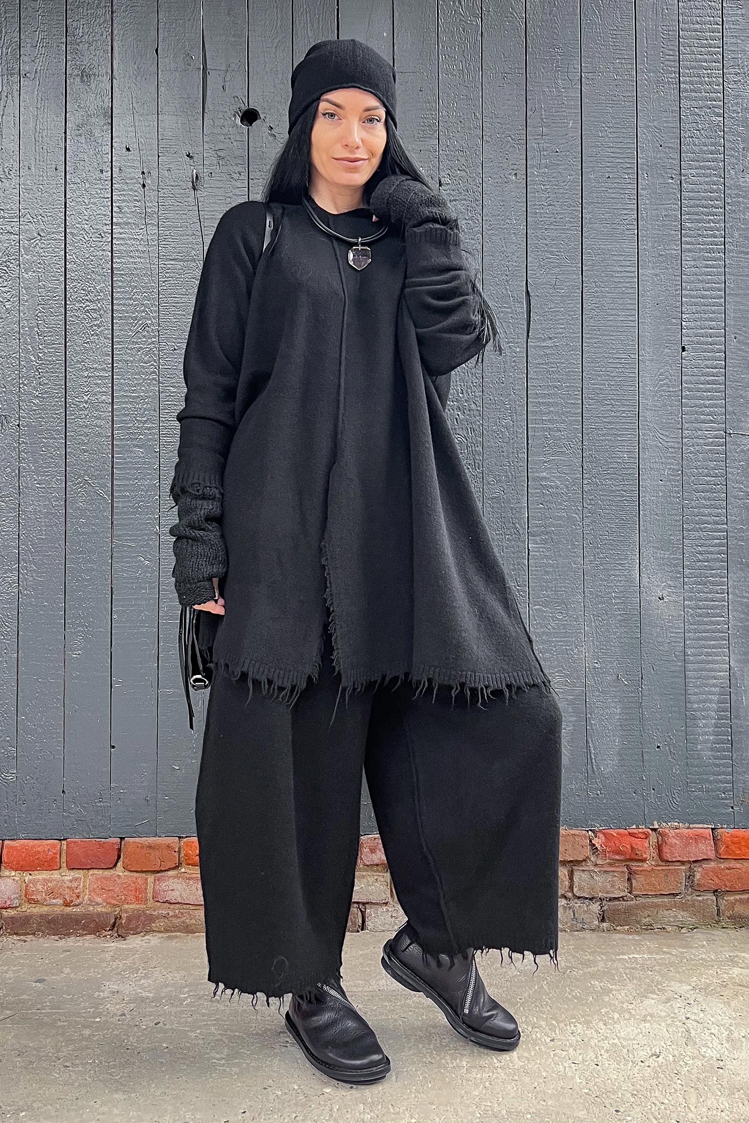 Kuschelige Strickhose - Schwarz - 2251537606