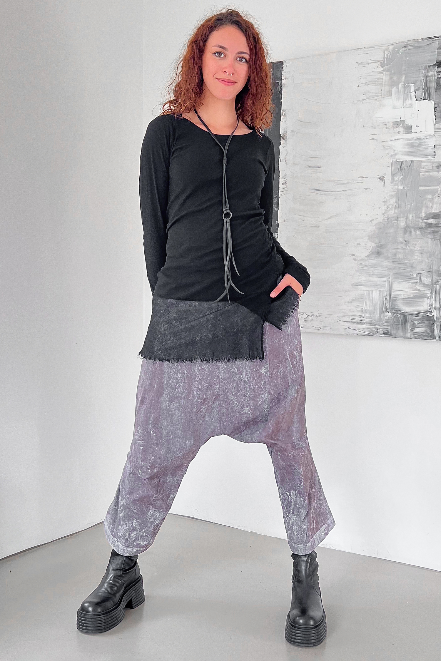 Longsleeve mit Tüll - Schwarz - 2252340504