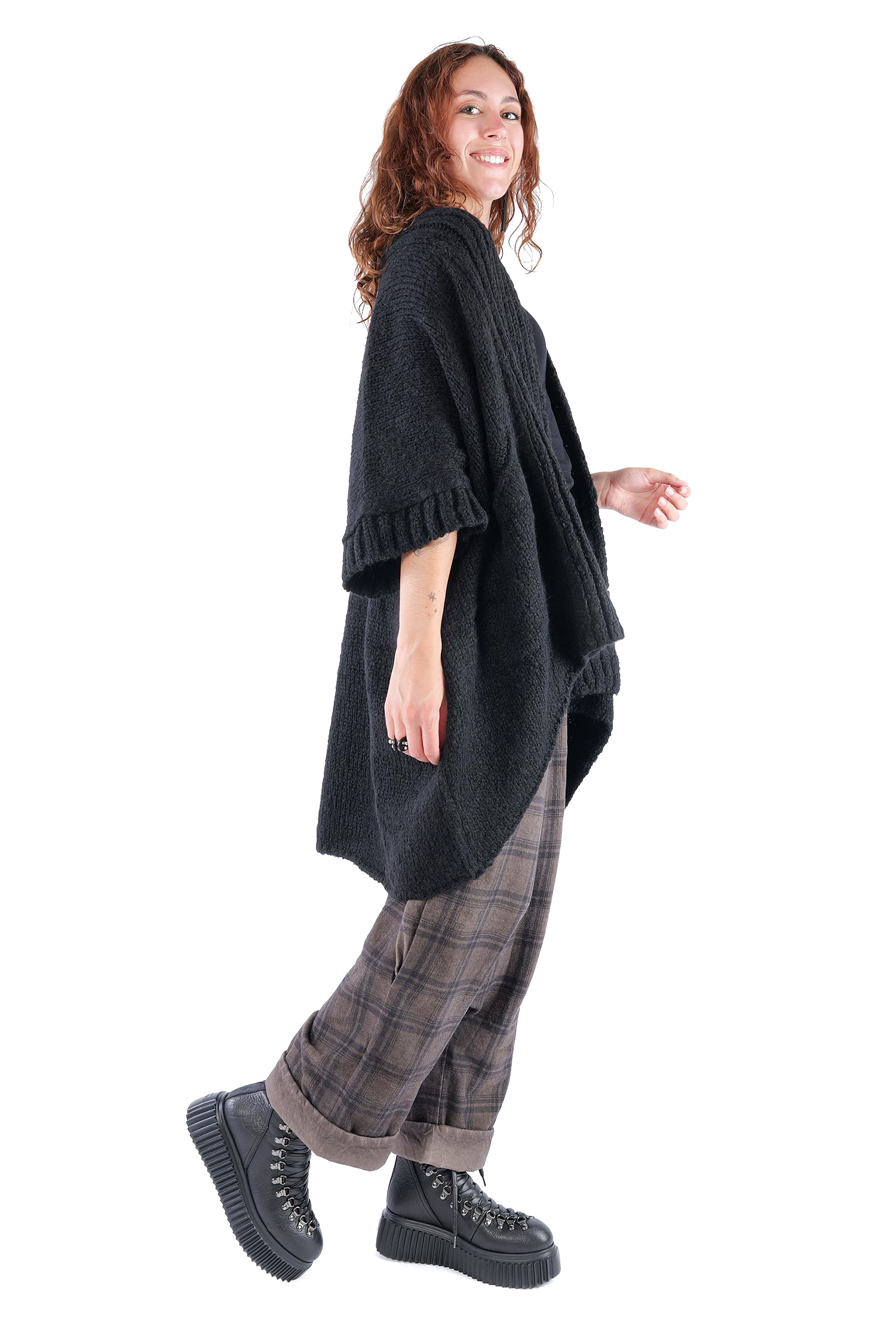 Grobstrick Jacke - Schwarz - Watts