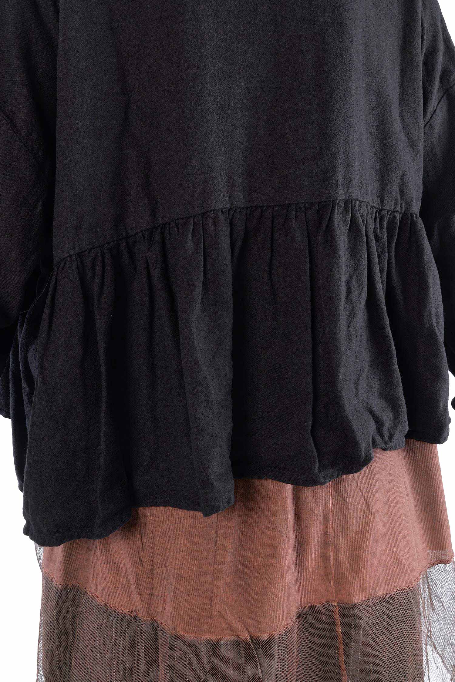 Kurze Flanelljacke - Schwarz - Innenfrei