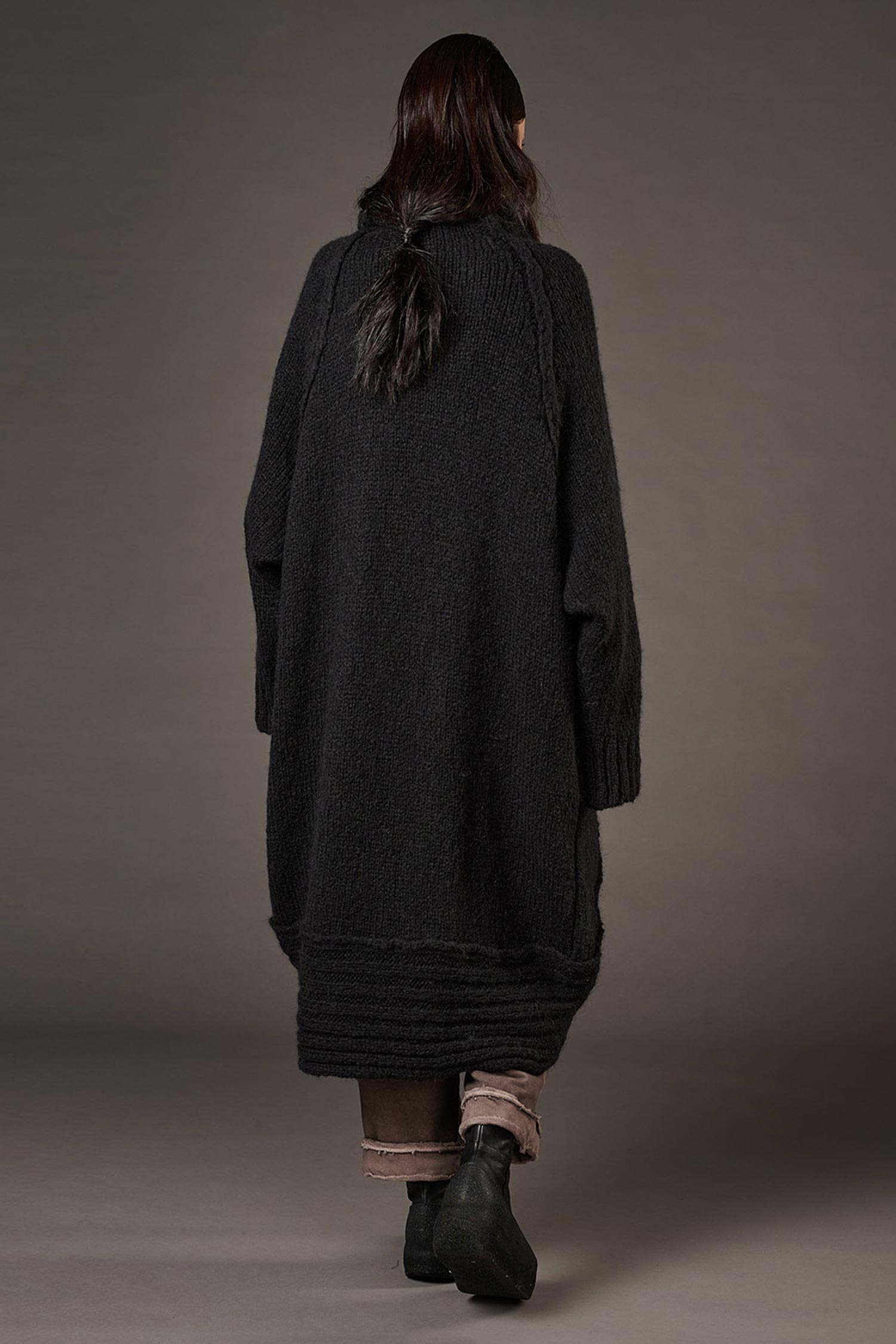 Oversize Cardigan - Schwarz - Serpent