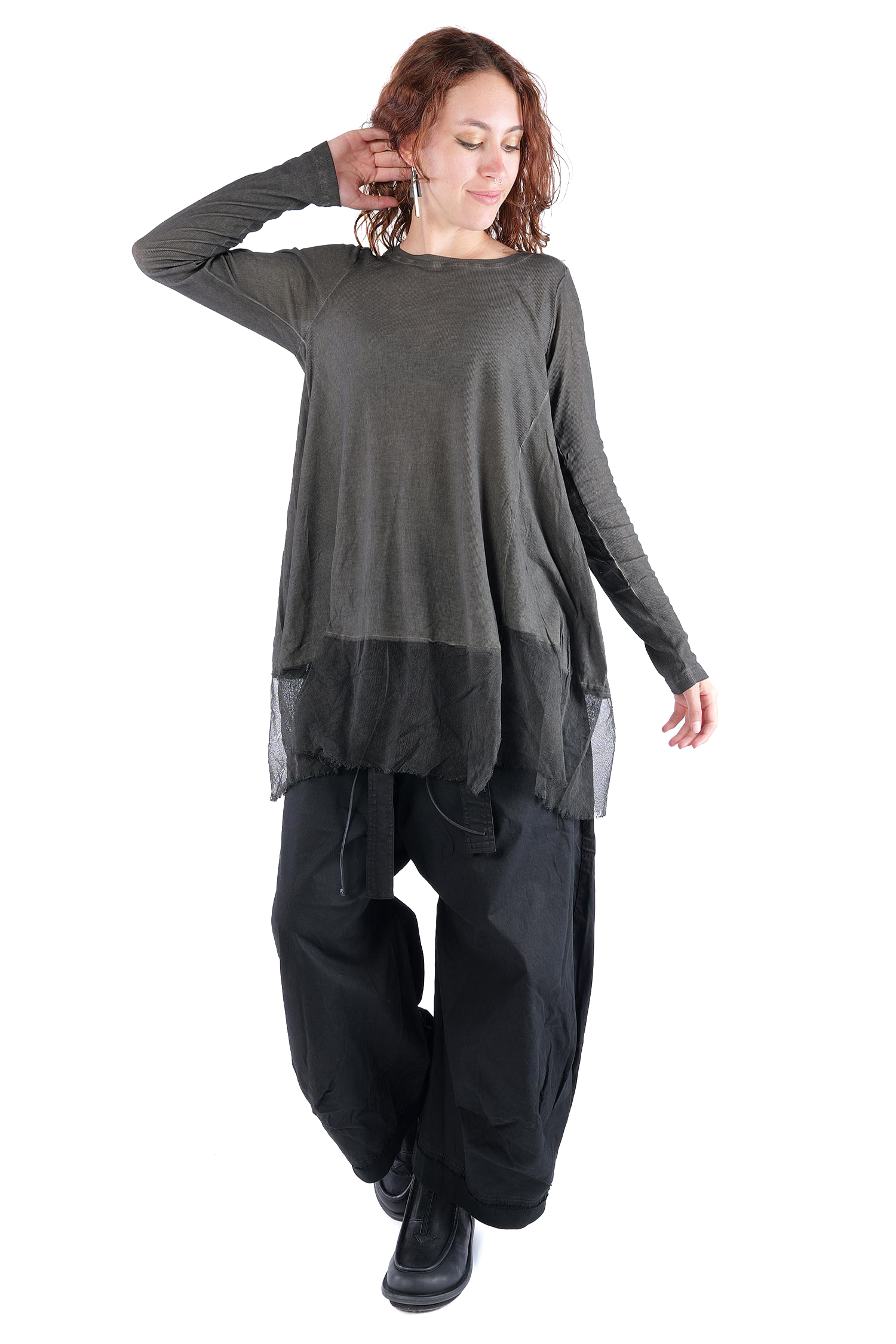 Rippjersey Tunika - Black cloud - 2262340904