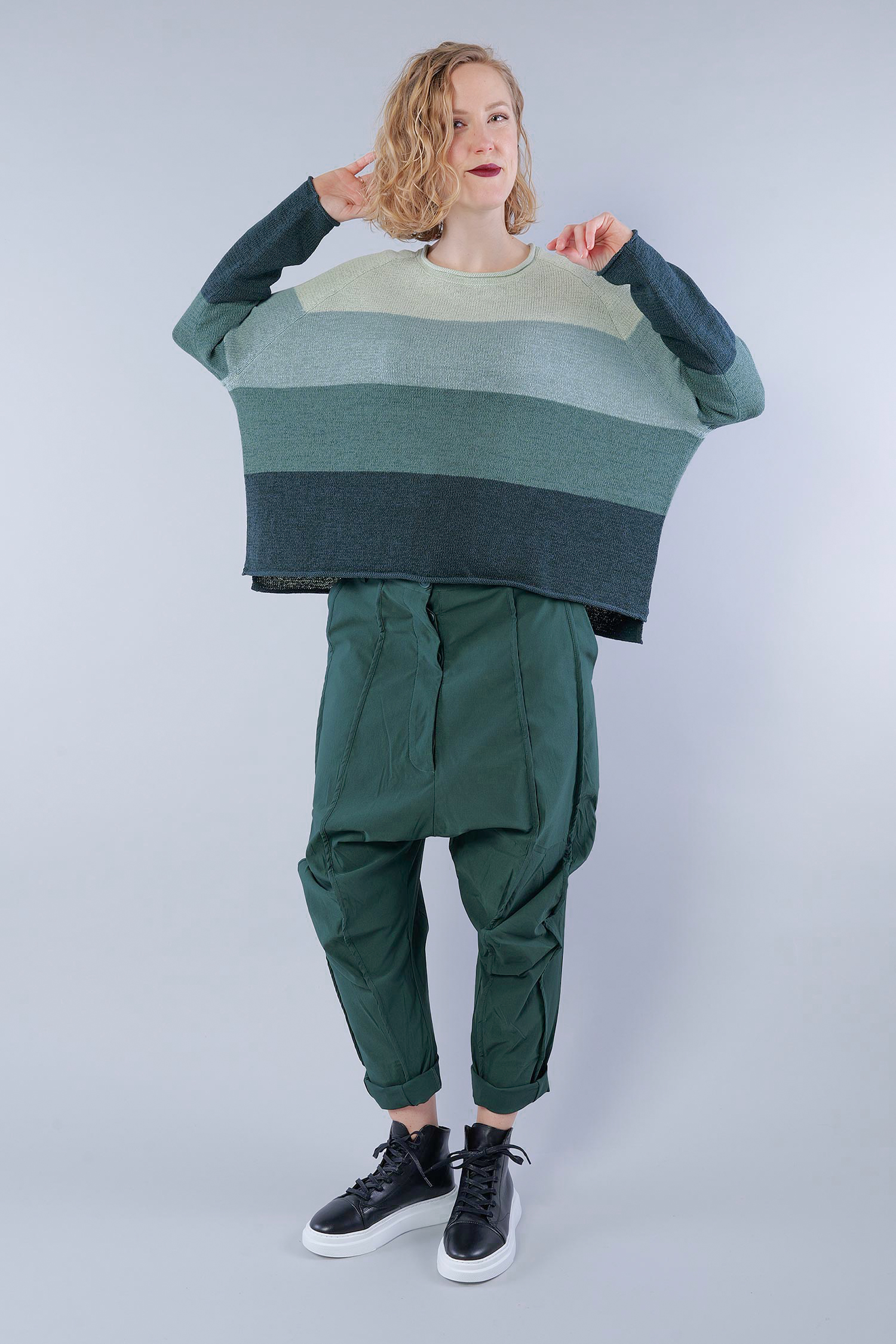 Oversize Strickpullover - Rainforest - 1263720709