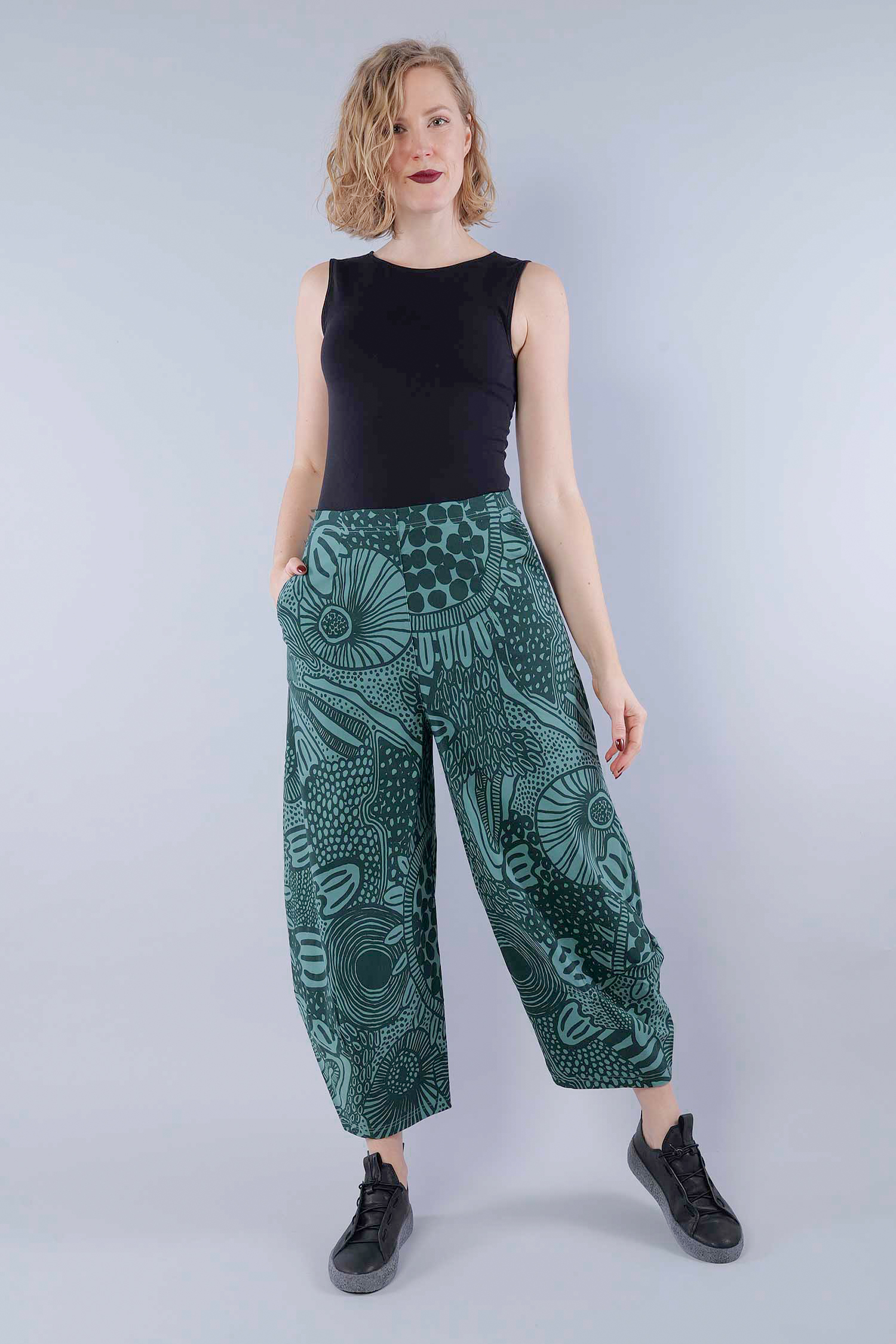 Tulpige Stretchhose - Tree print - 1263440106