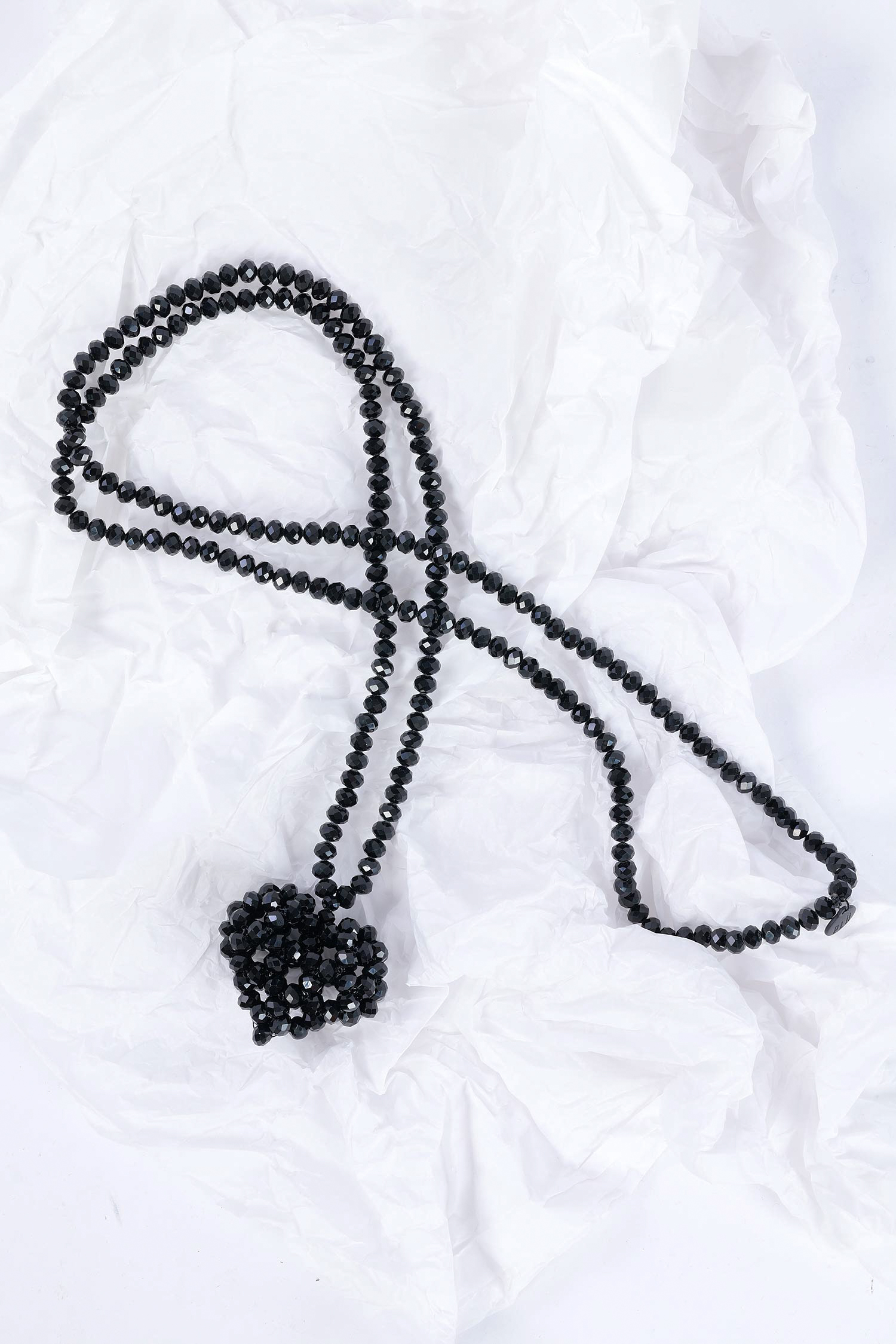 Extra lange 3D Herz Kette - Schwarz - 1539