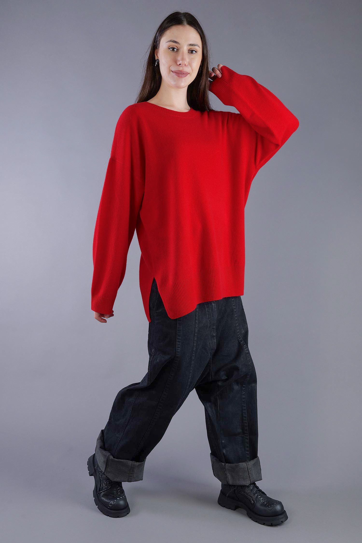 Kaschmir Pullover - Rhubarb Red - 24116A