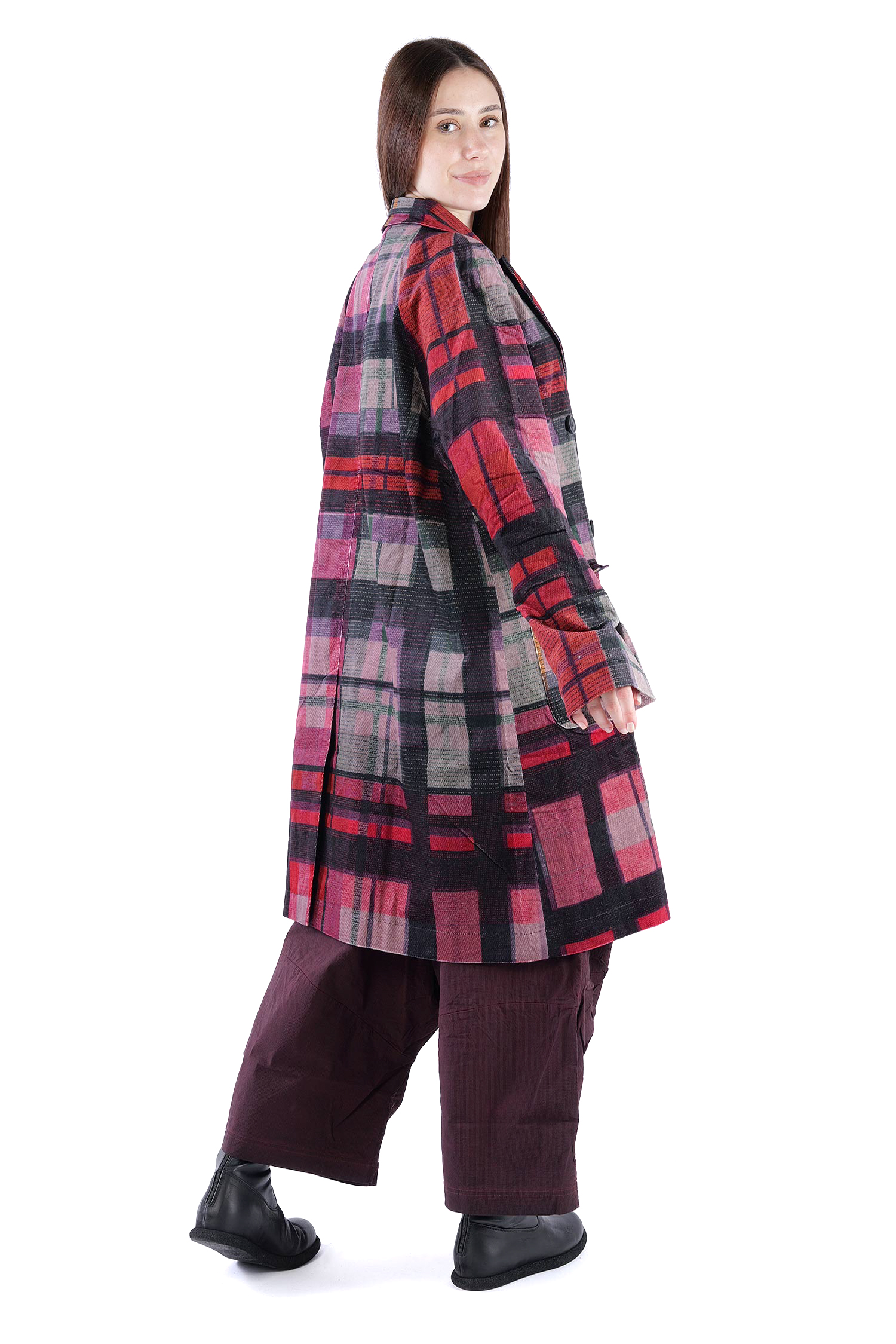 Babycord coat - Check multicolor - 2263231202