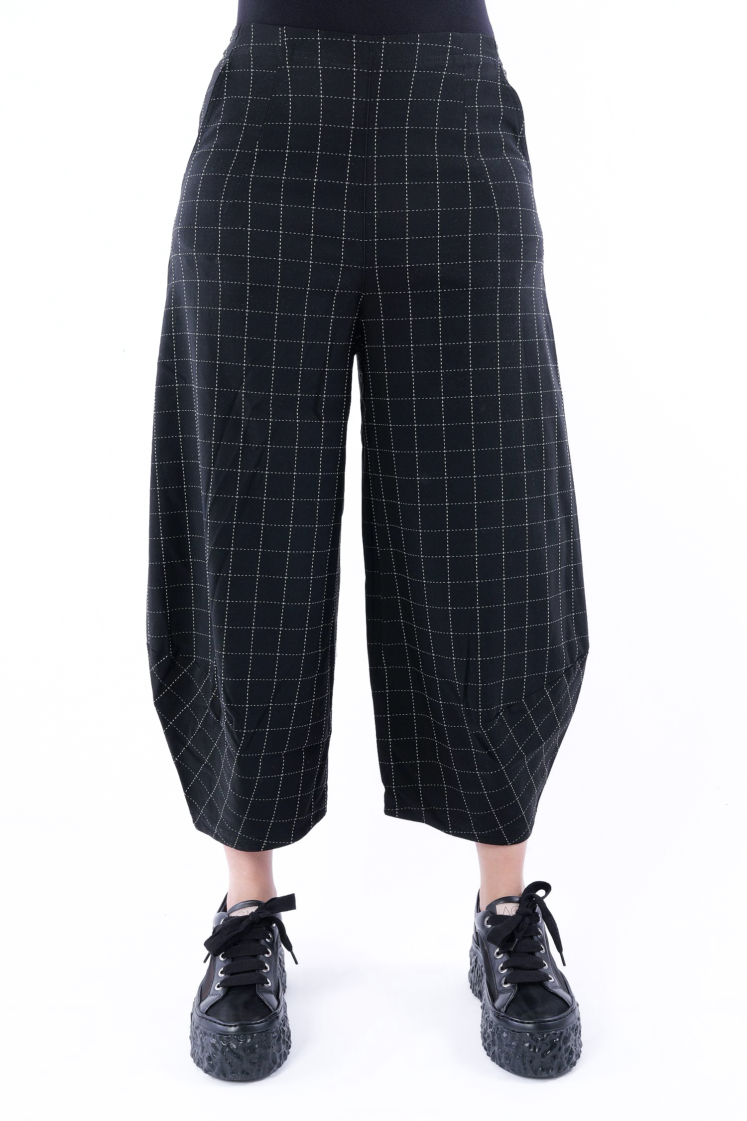 Tulpige Stretchhose - Black check - 1263450101
