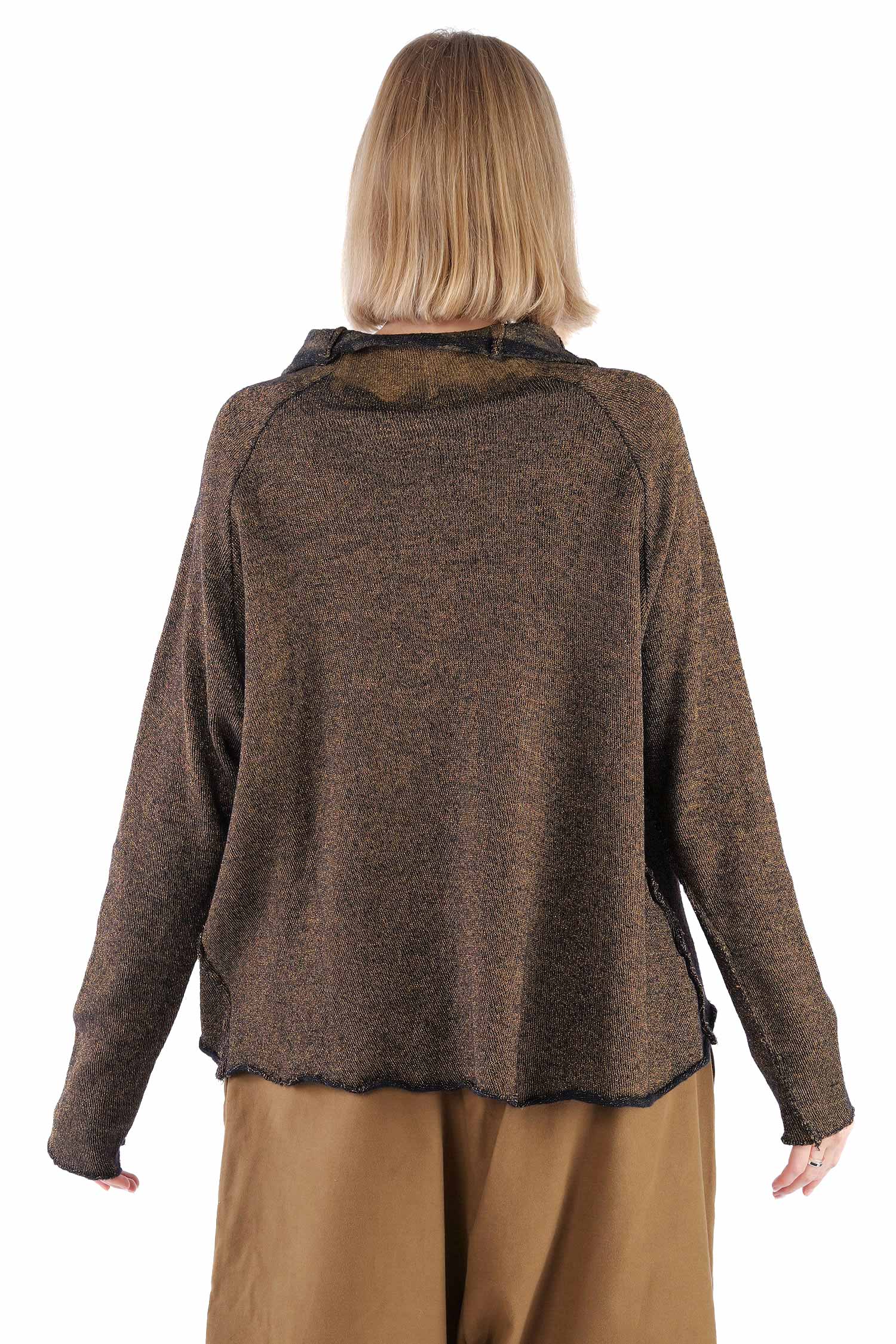 Oversize Wollpullover - Black gold - 2261680703