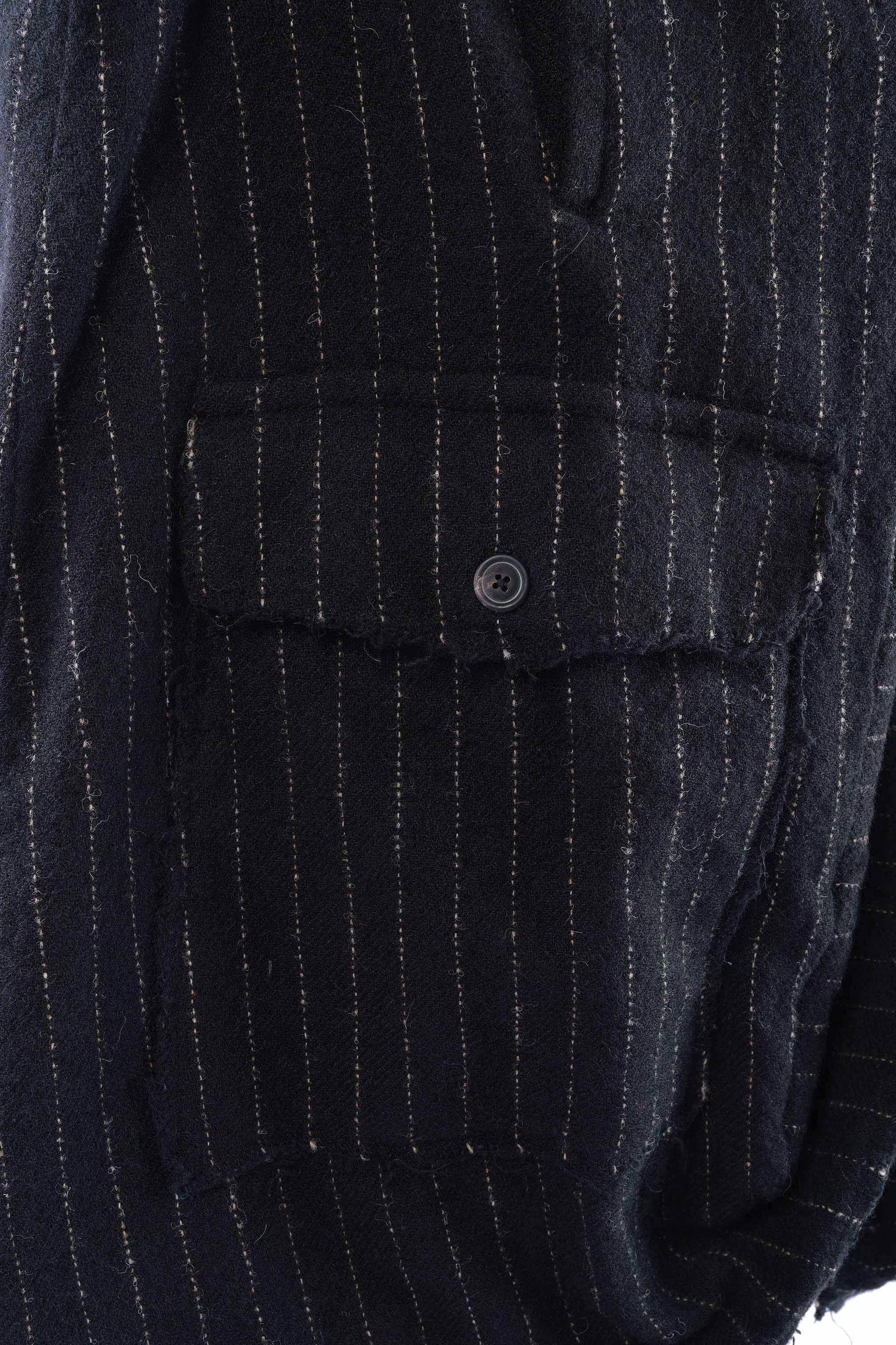 Oversize Wollmantel - Black stripe - 2261151209